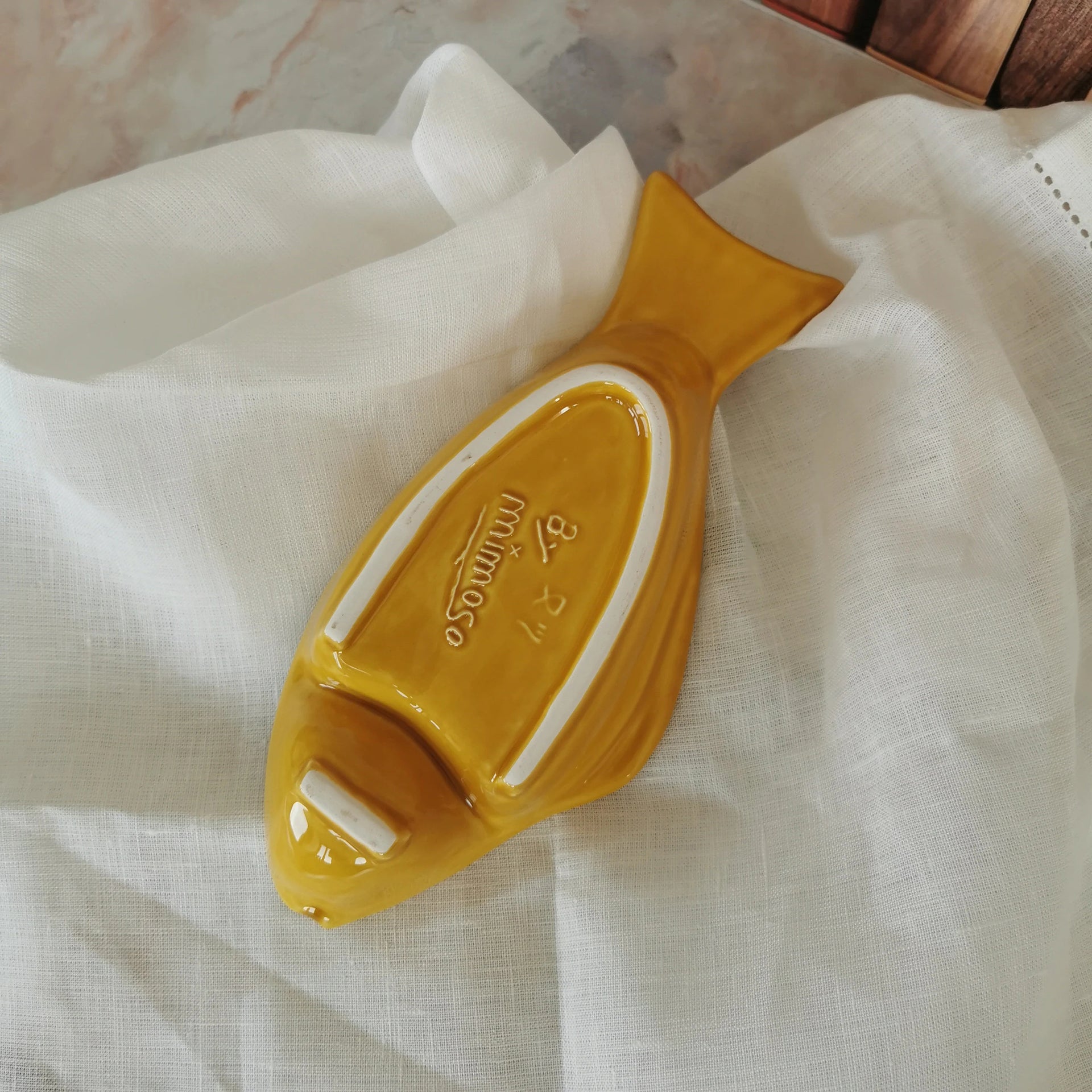 Ceramic fish shape portuguese olive plate