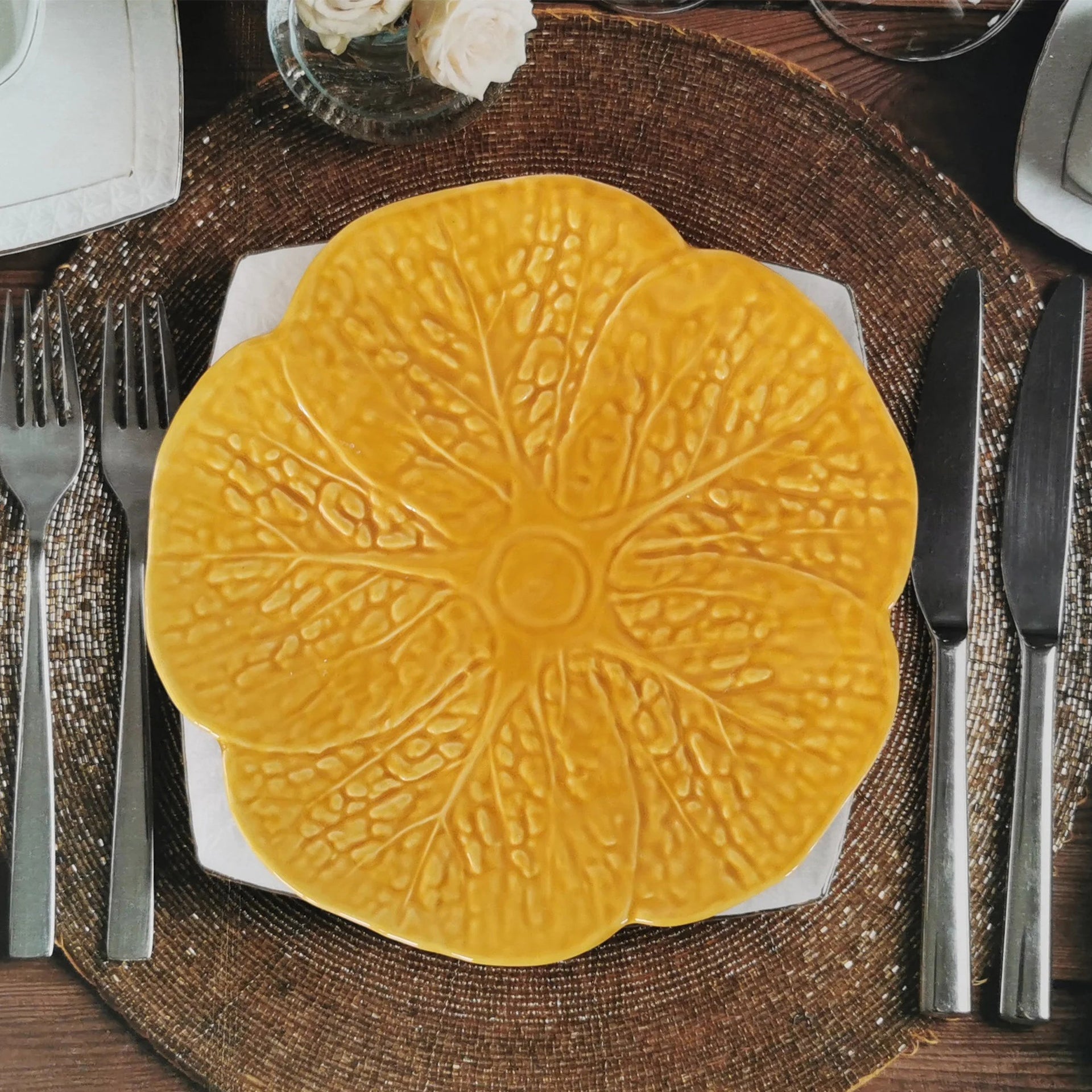 Ceramic portuguese cabbage plate