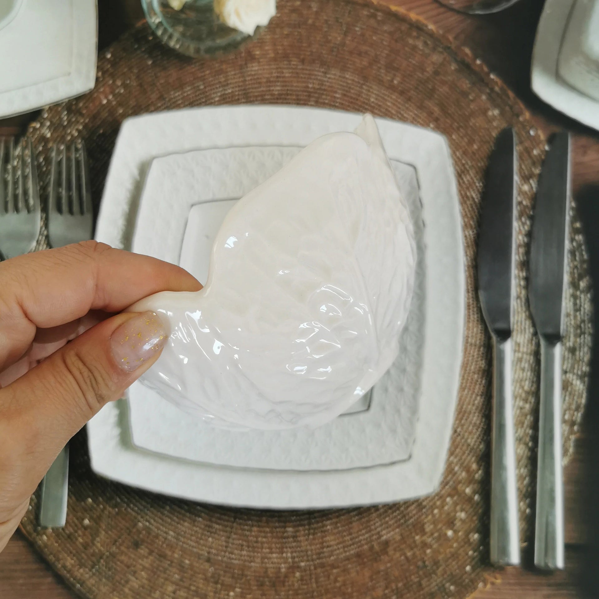 Ceramic portuguese cabbage bowl