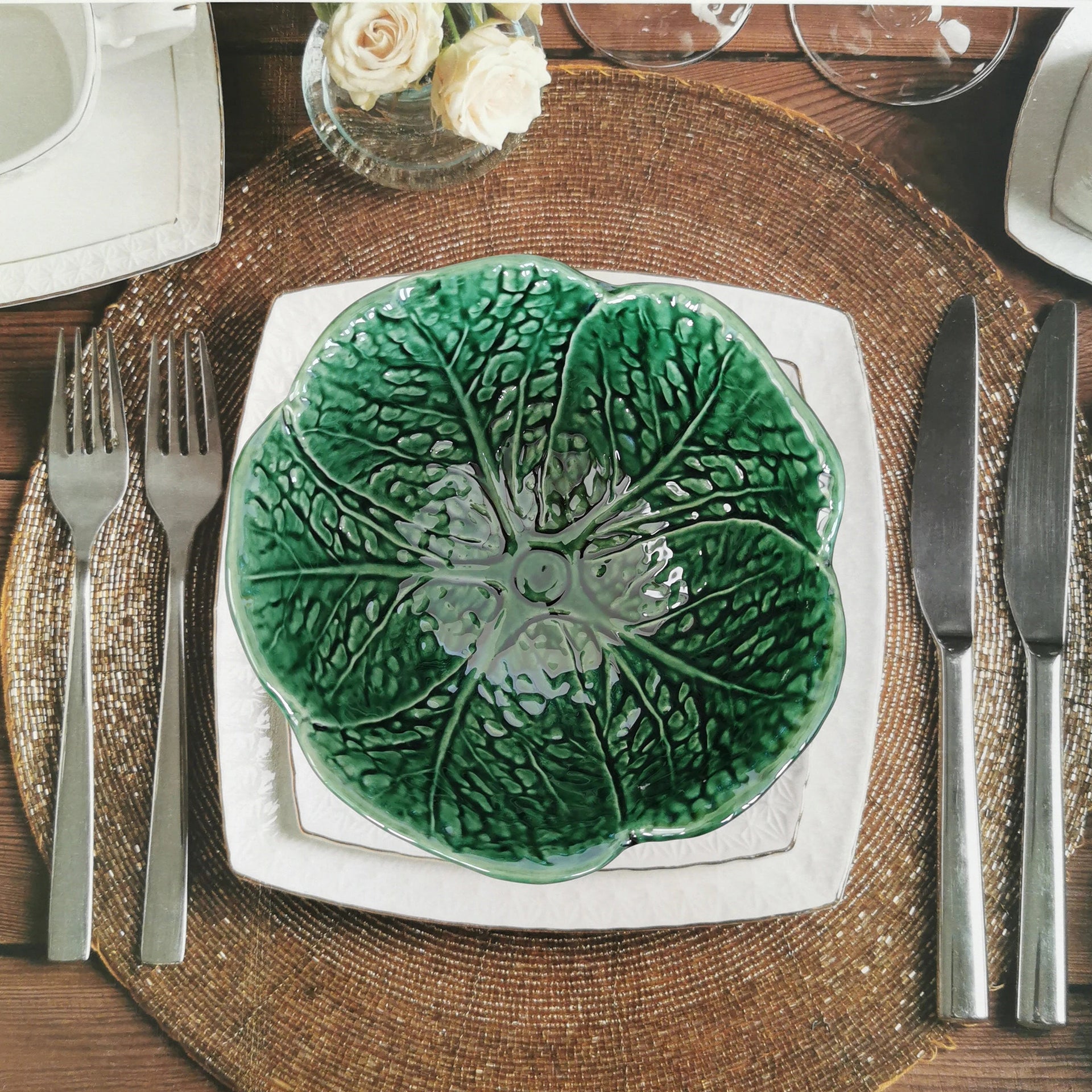 Ceramic portuguese cabbage bowl