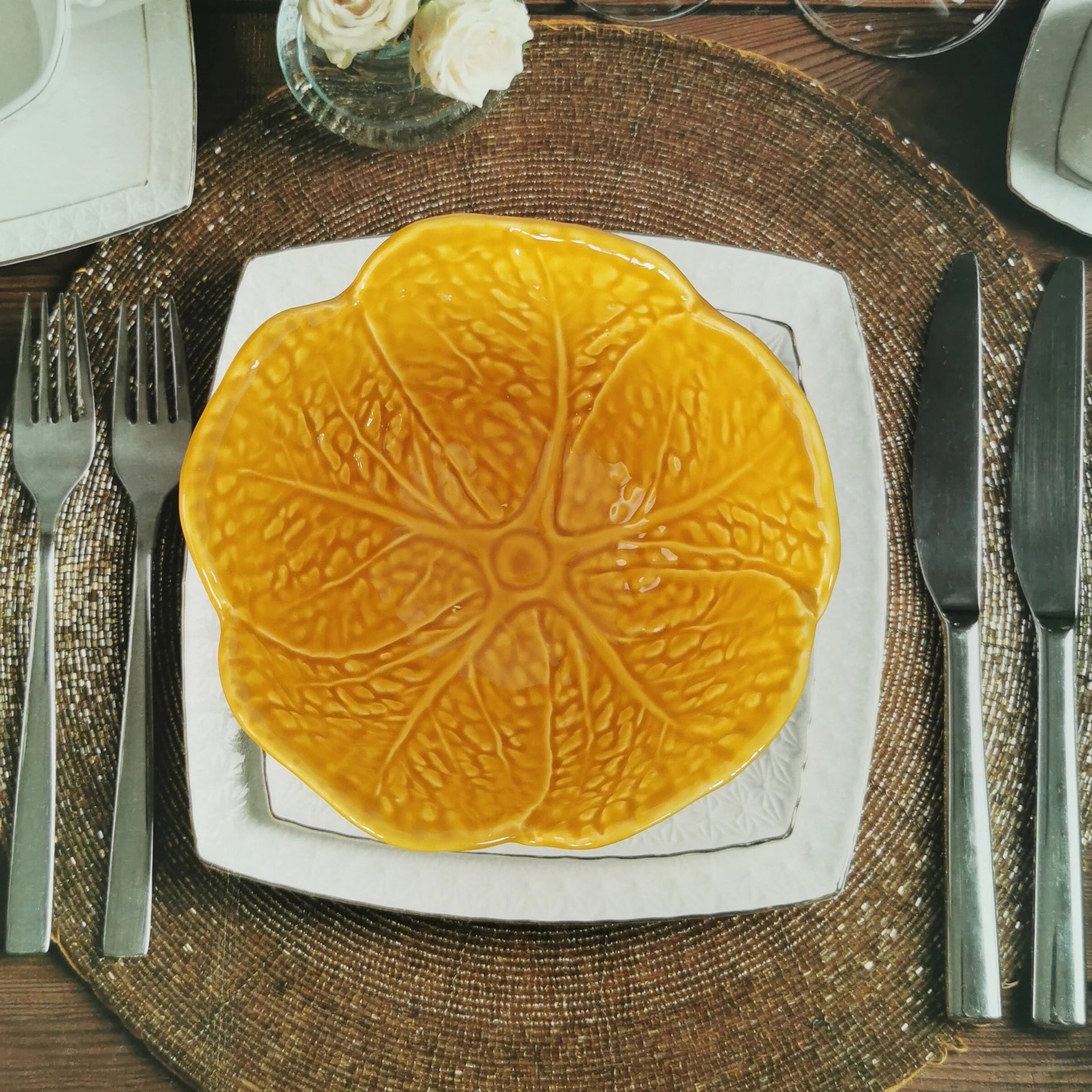 Ceramic portuguese cabbage bowl