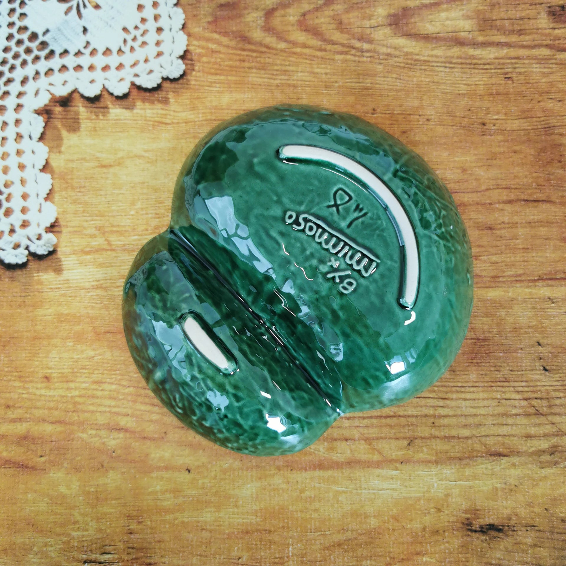 Ceramic portuguese cabbage olive plate