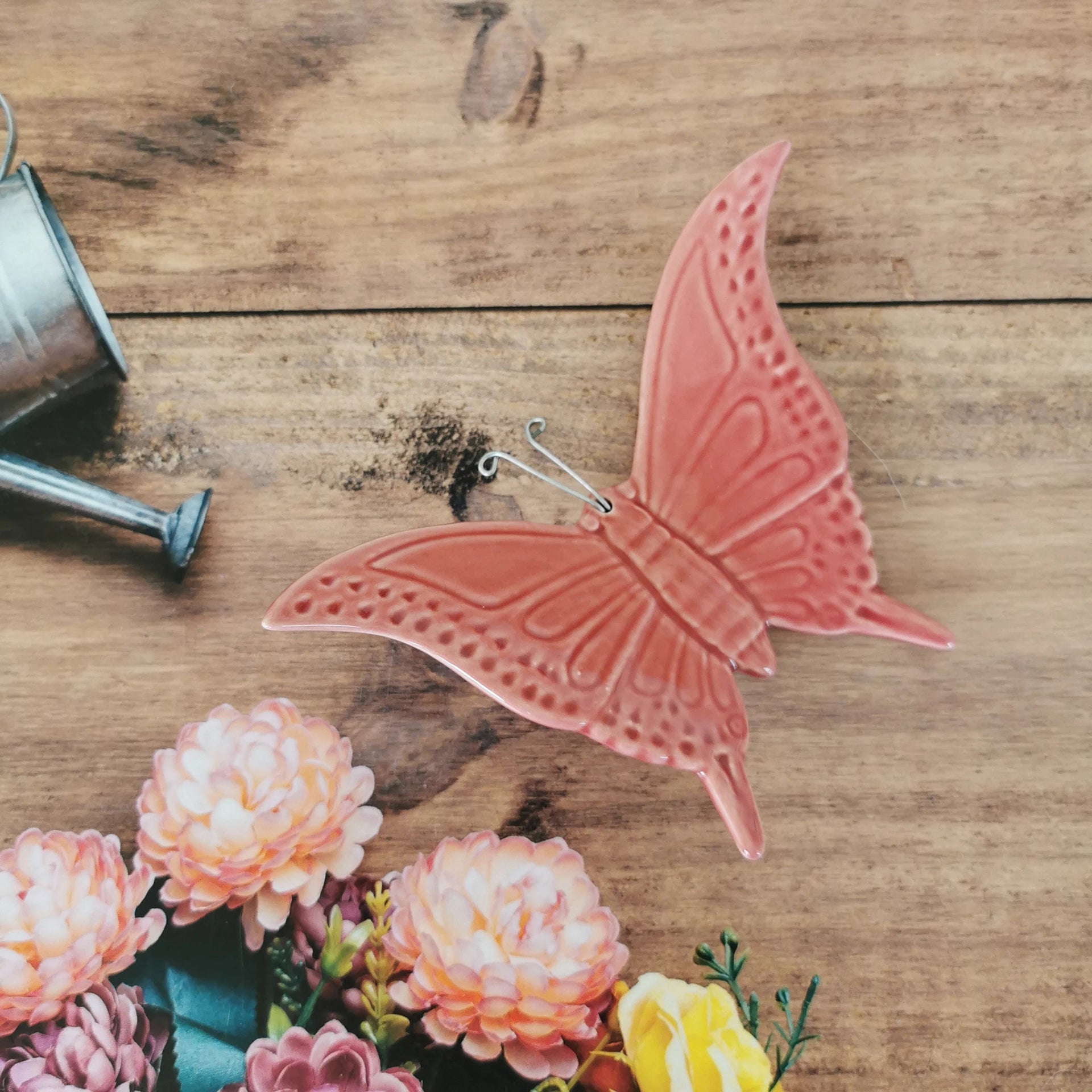 Ceramic small butterfly pink color