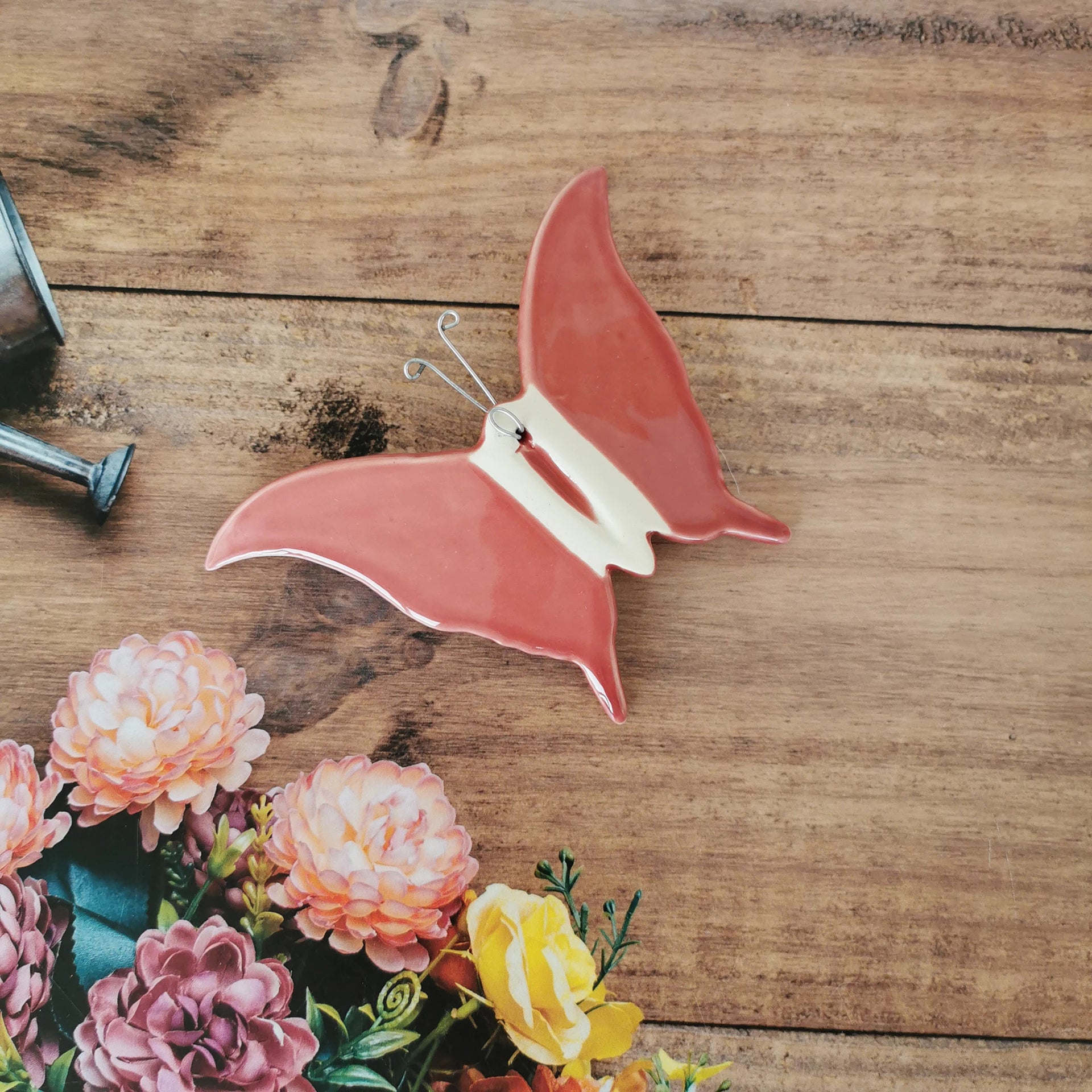 Ceramic small butterfly pink color