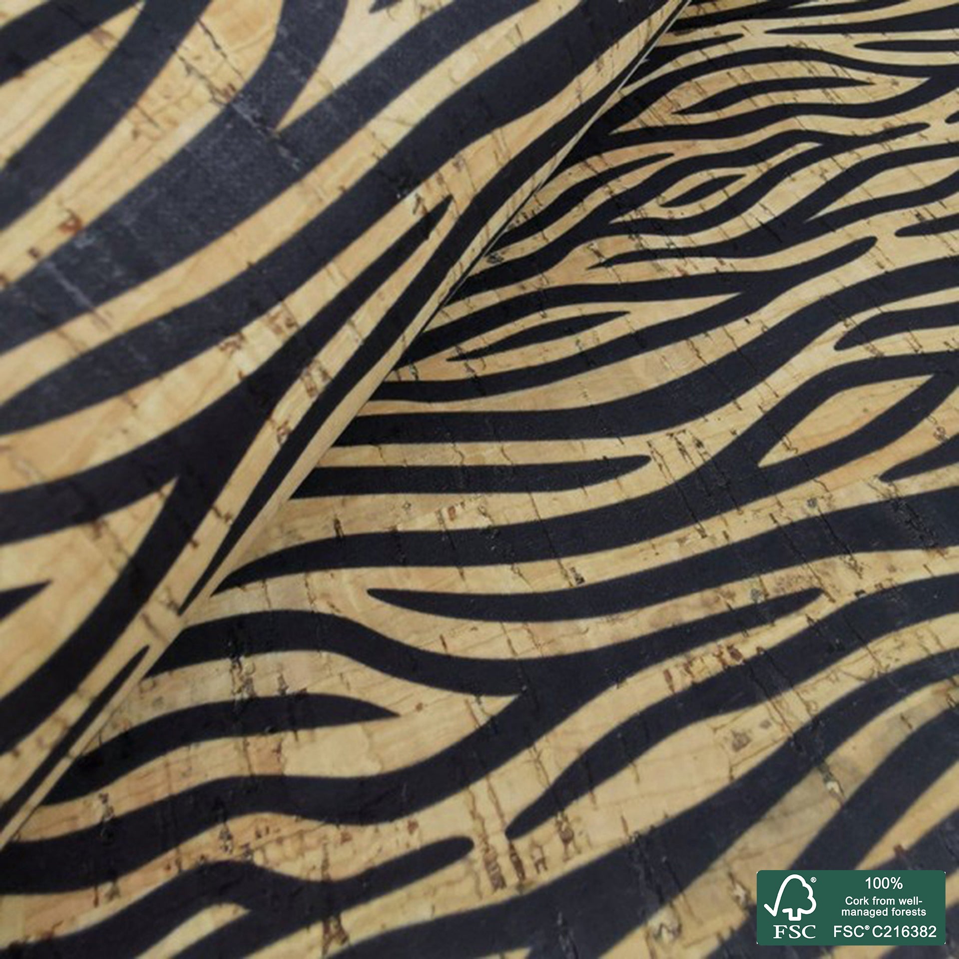 Zebra printed pattern on natural cork fabric (22)