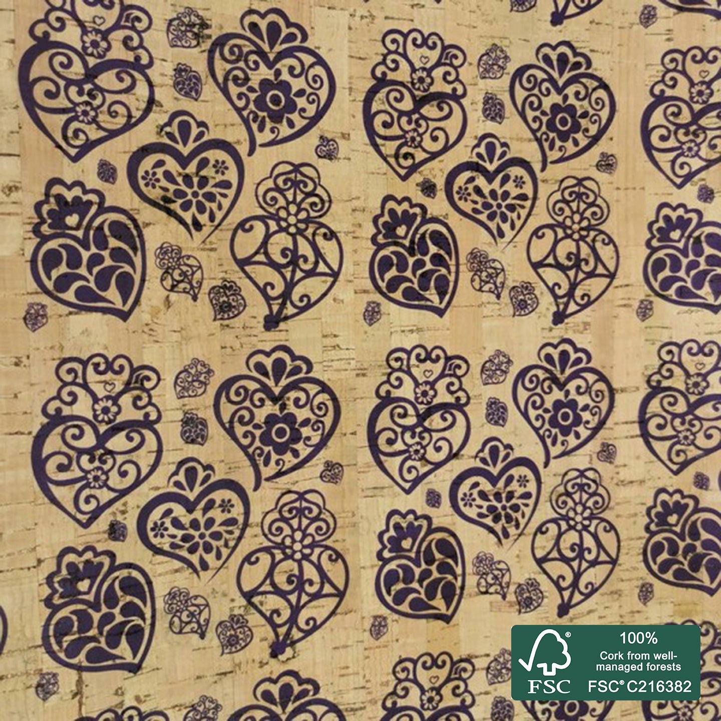 Filigrana printed pattern on natural cork fabric (31)