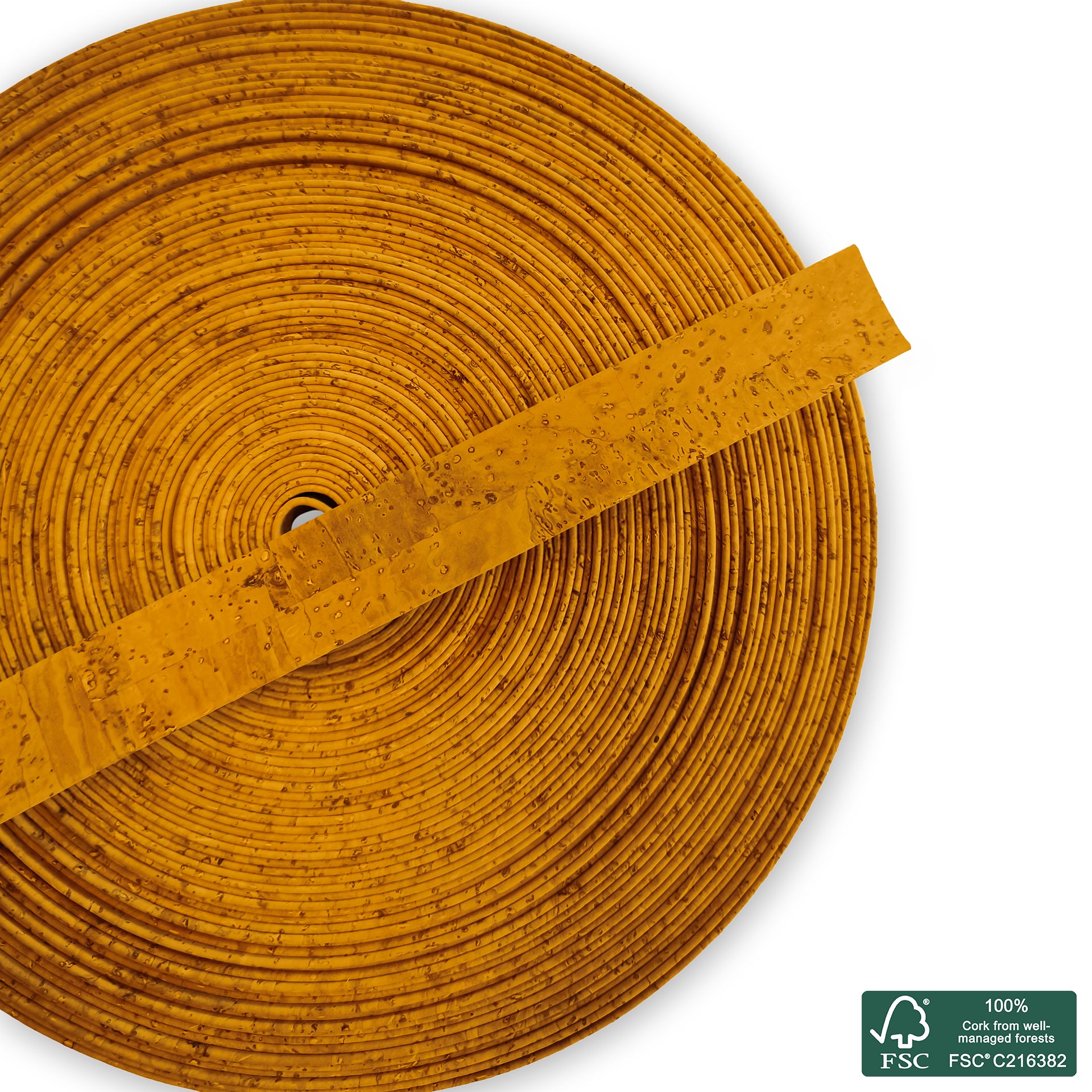 Flat cork cord yellow superior