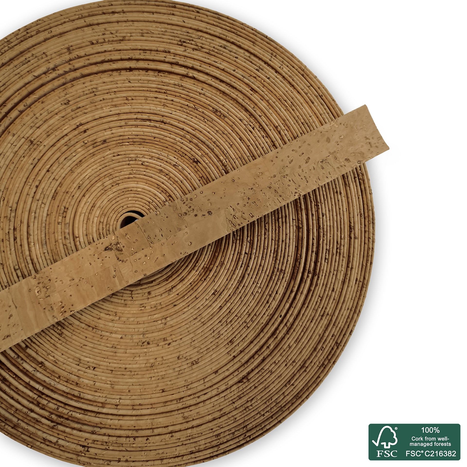 Flat cork cord natural superior