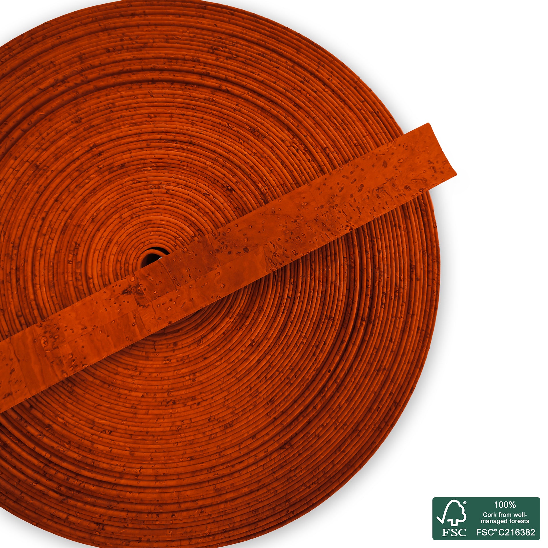 Flat cork cord orange superior