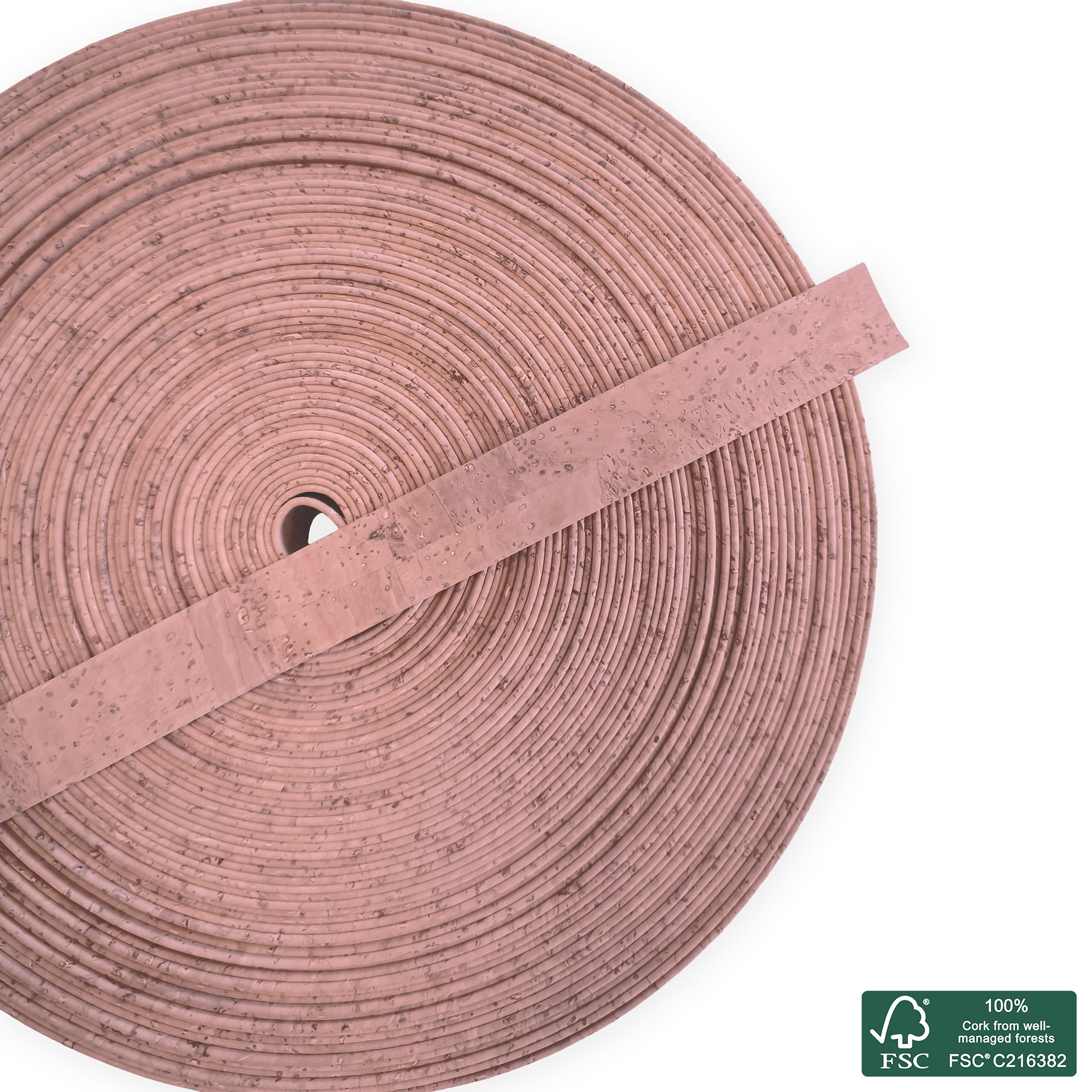 Flat cork cord light pink superior