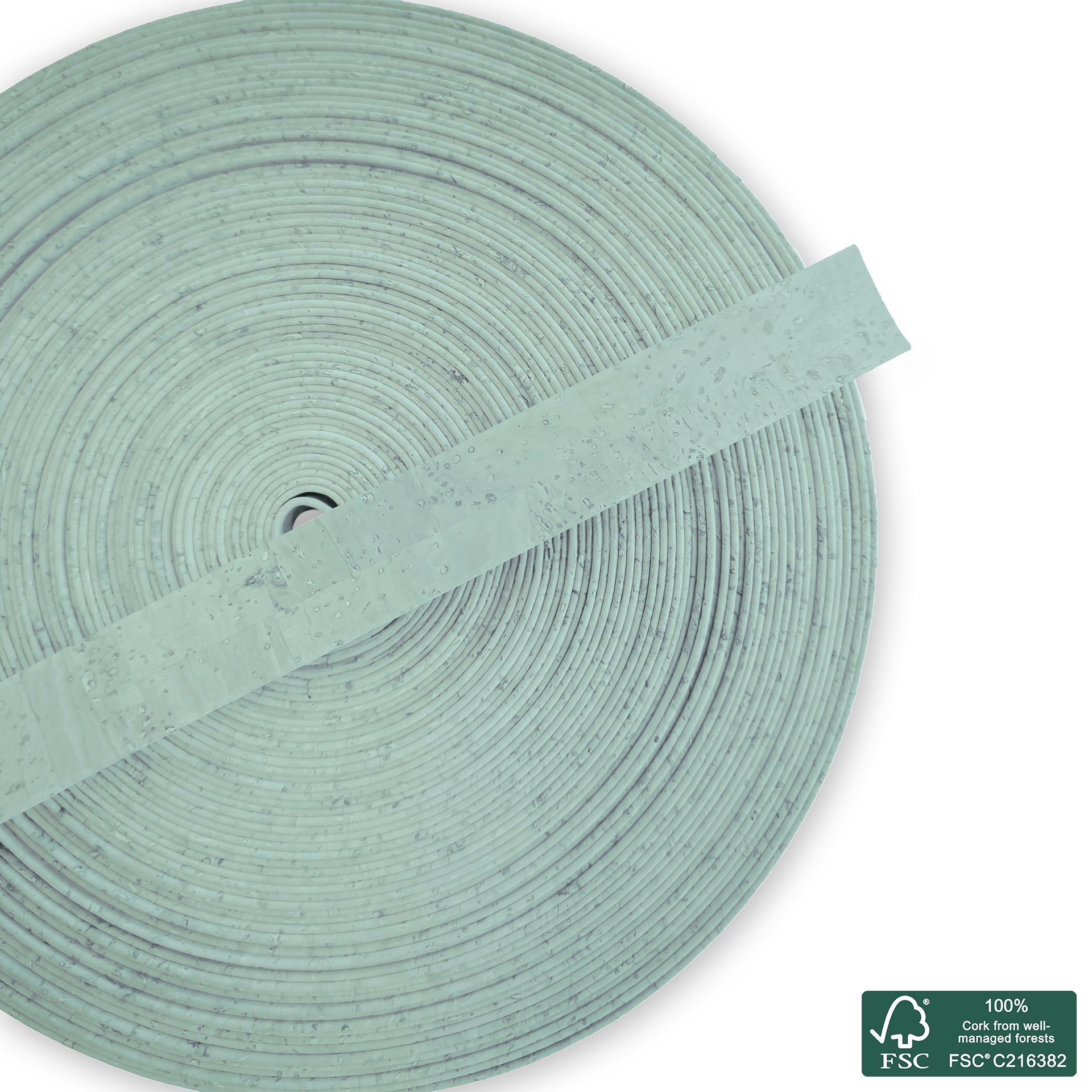 Flat cork cord green aqua superior