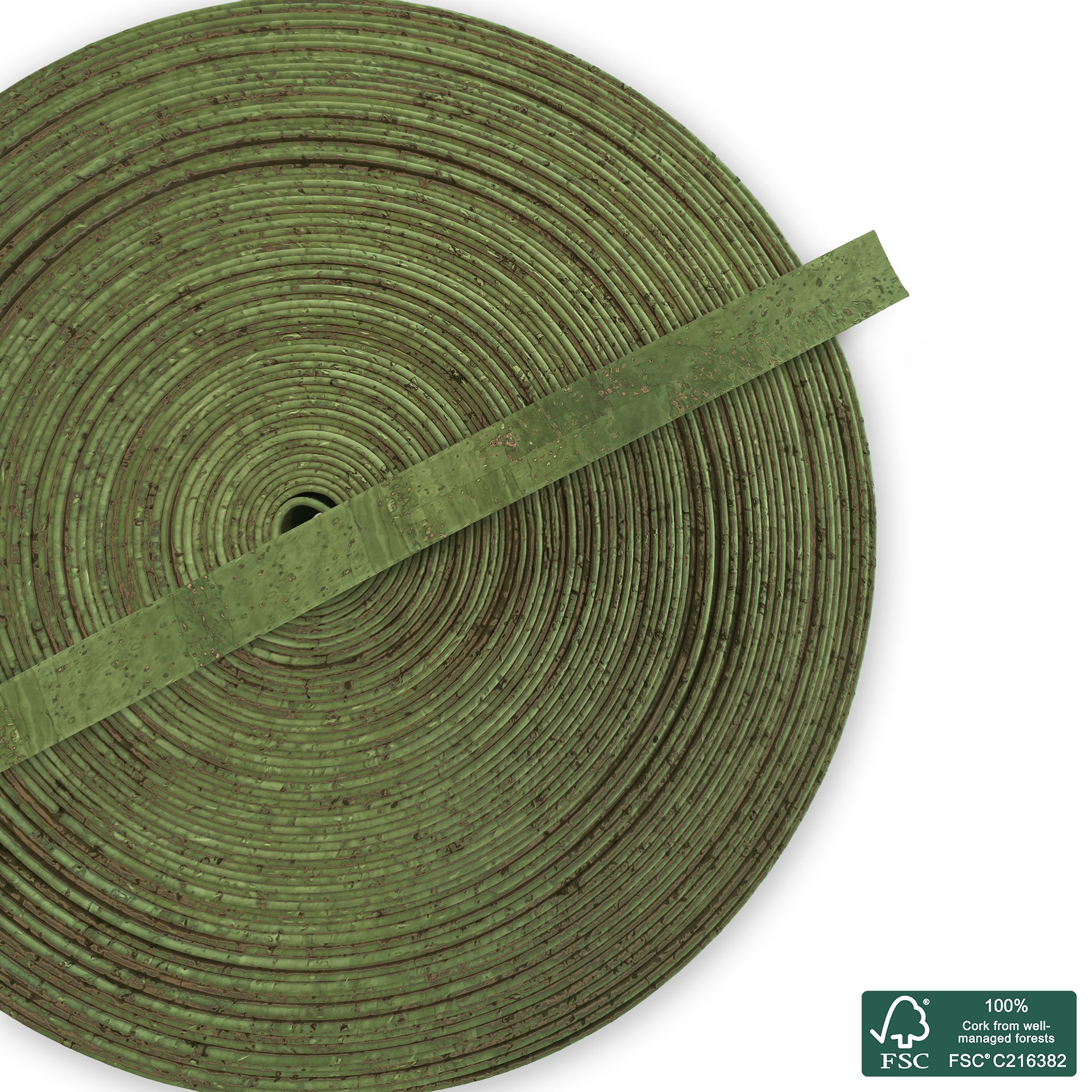 Flat cork cord royal green superior