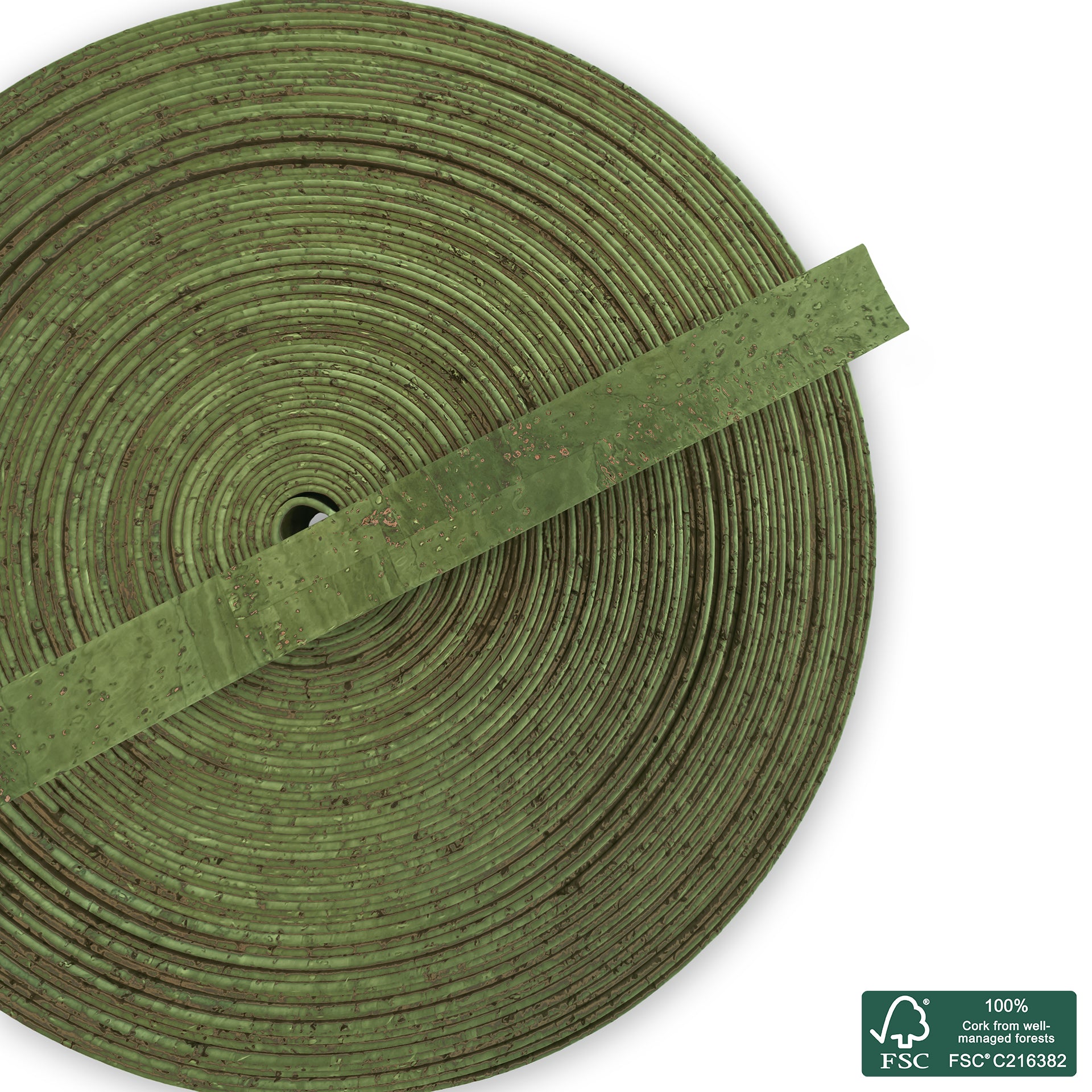 Flat cork cord royal green superior