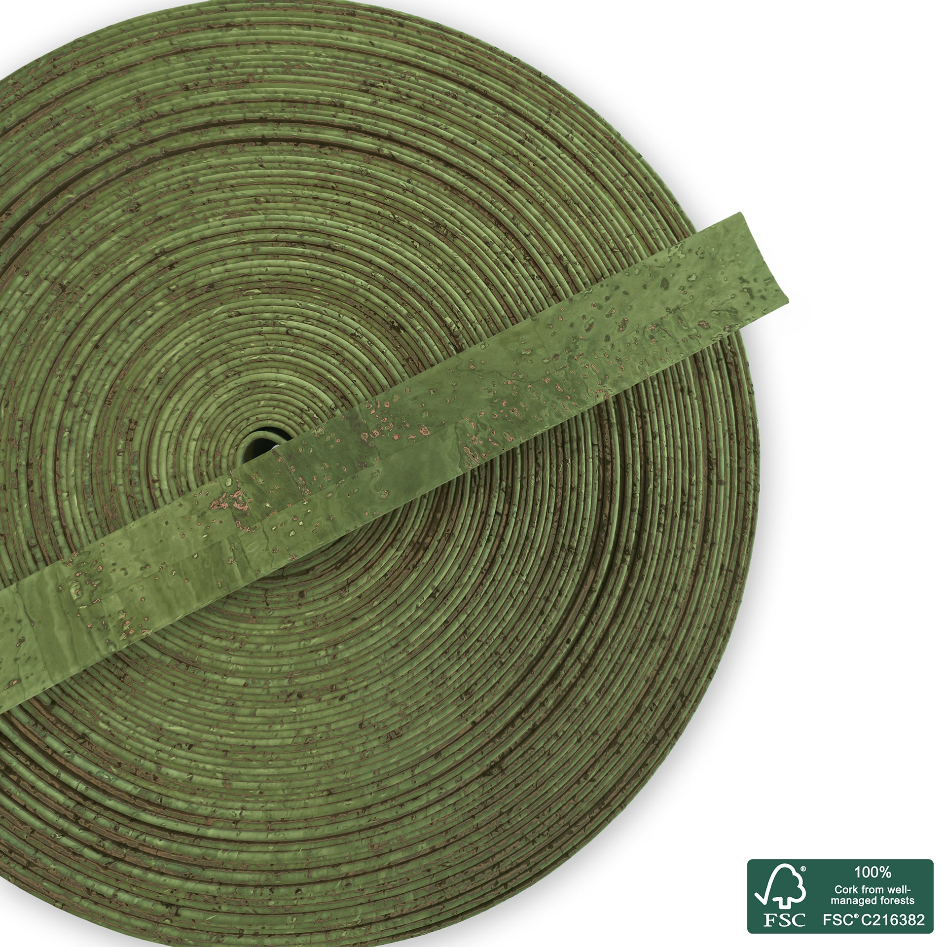 Flat cork cord royal green superior