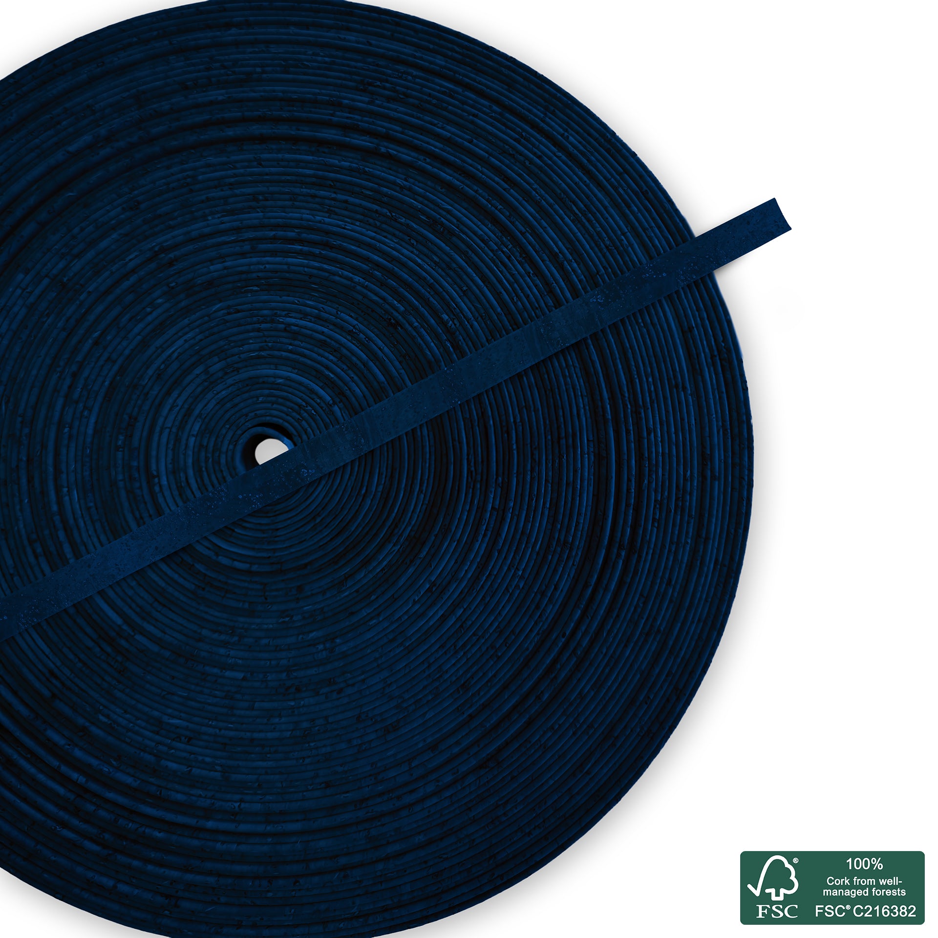 Flat cork cord royal blue superior