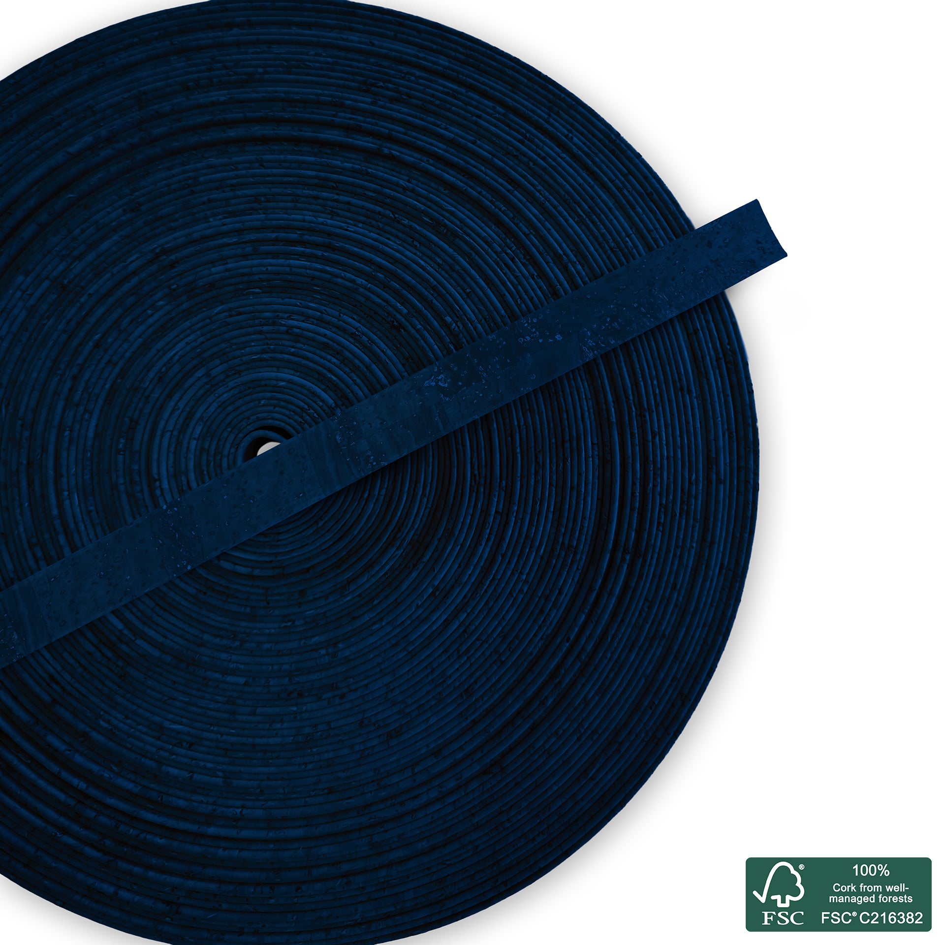 Flat cork cord royal blue superior