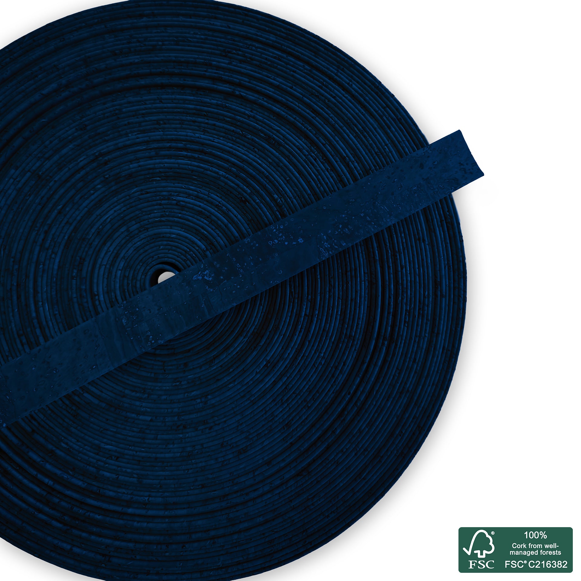 Flat cork cord royal blue superior