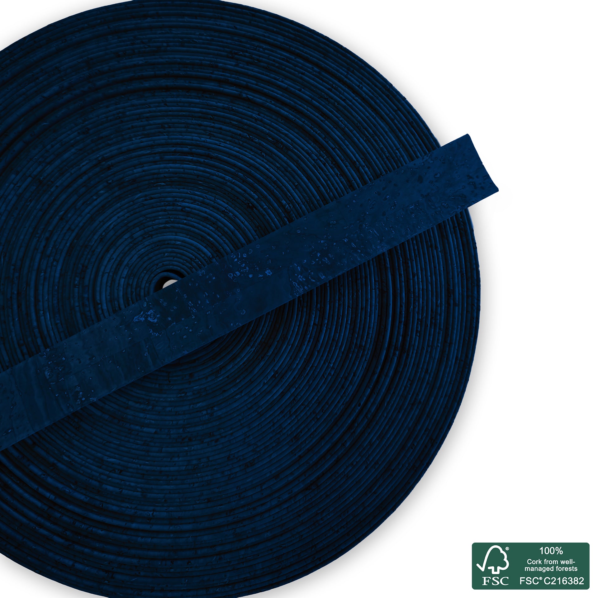 Flat cork cord royal blue superior