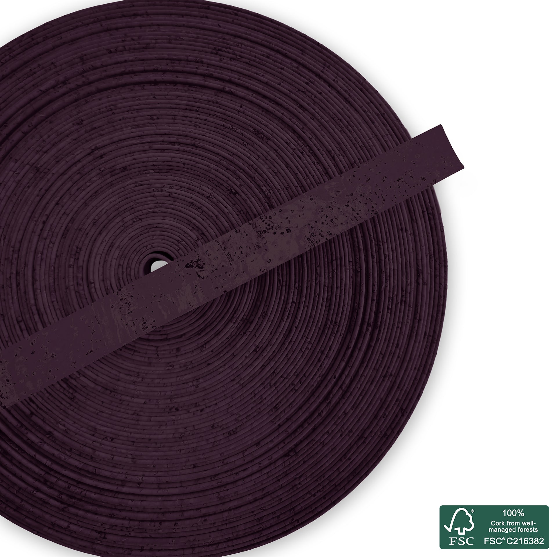 Flat cork cord purple superior