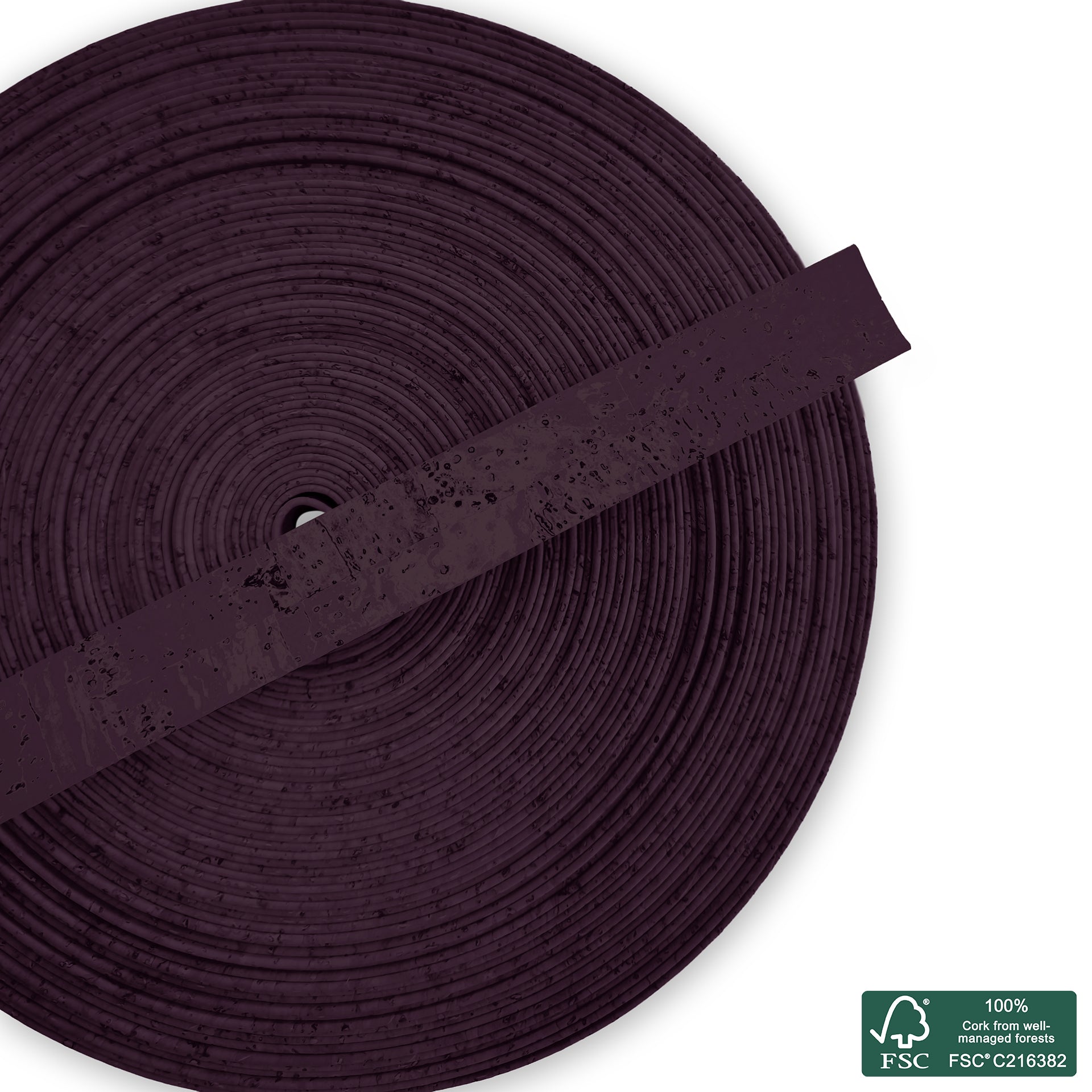 Flat cork cord purple superior