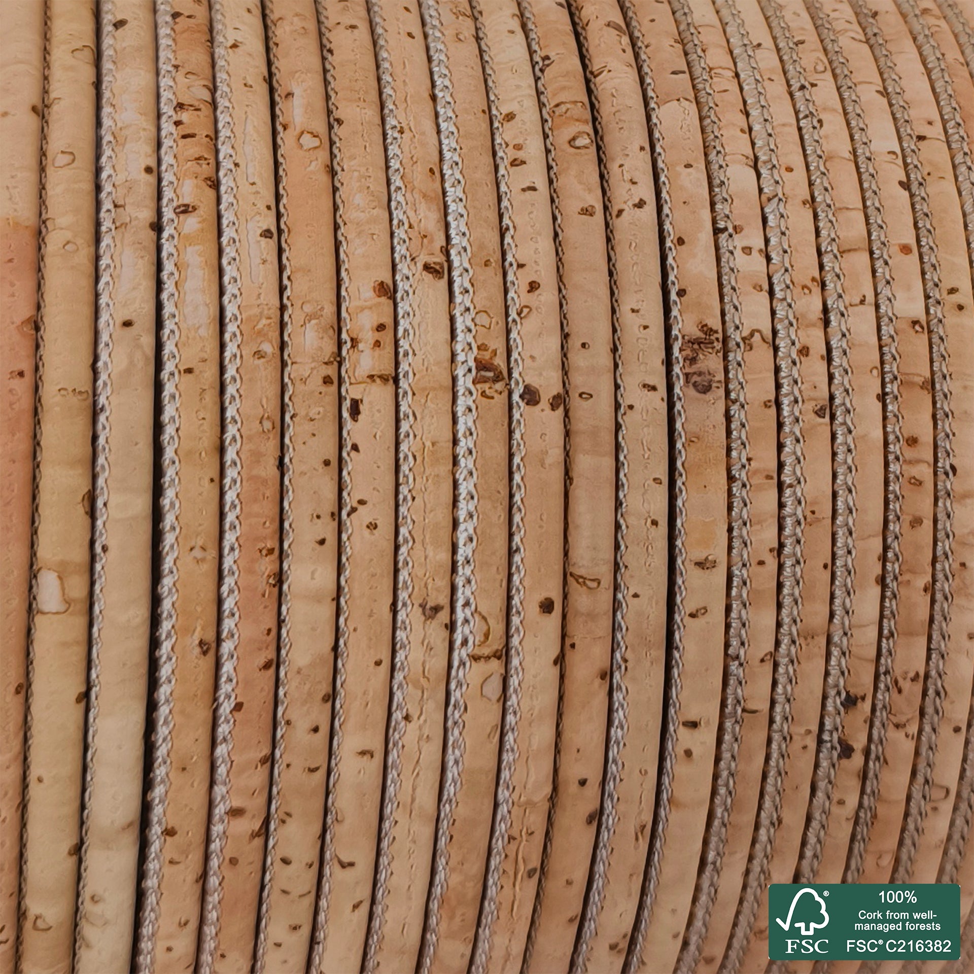 Round cork cord natural superior