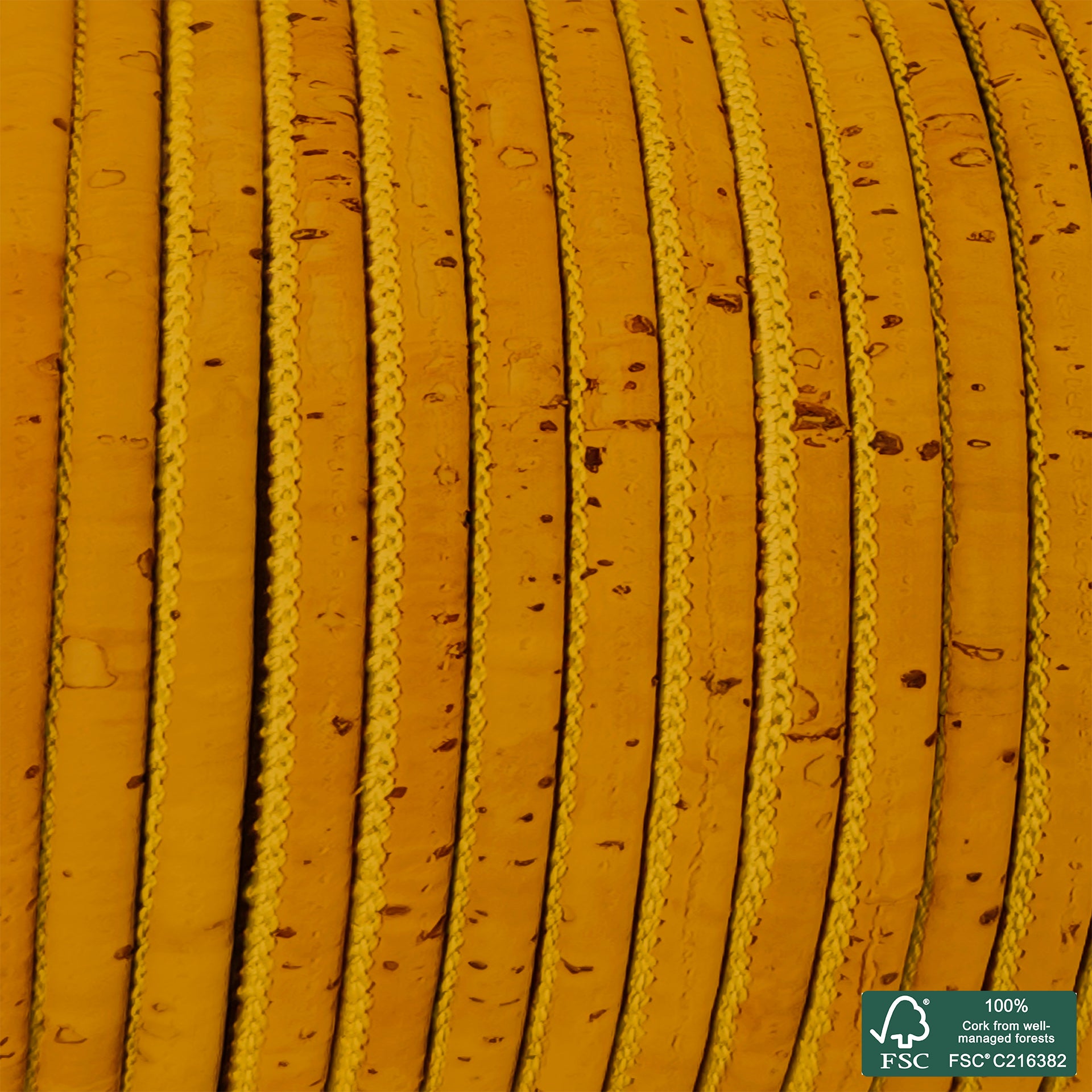 Round cork cord yellow superior