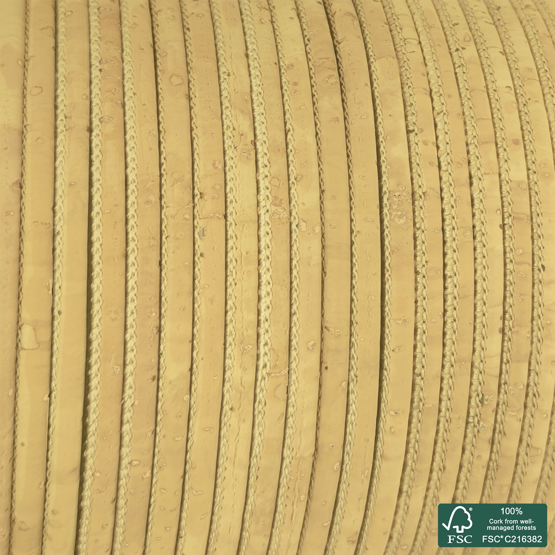 Round cork cord light yellow superior
