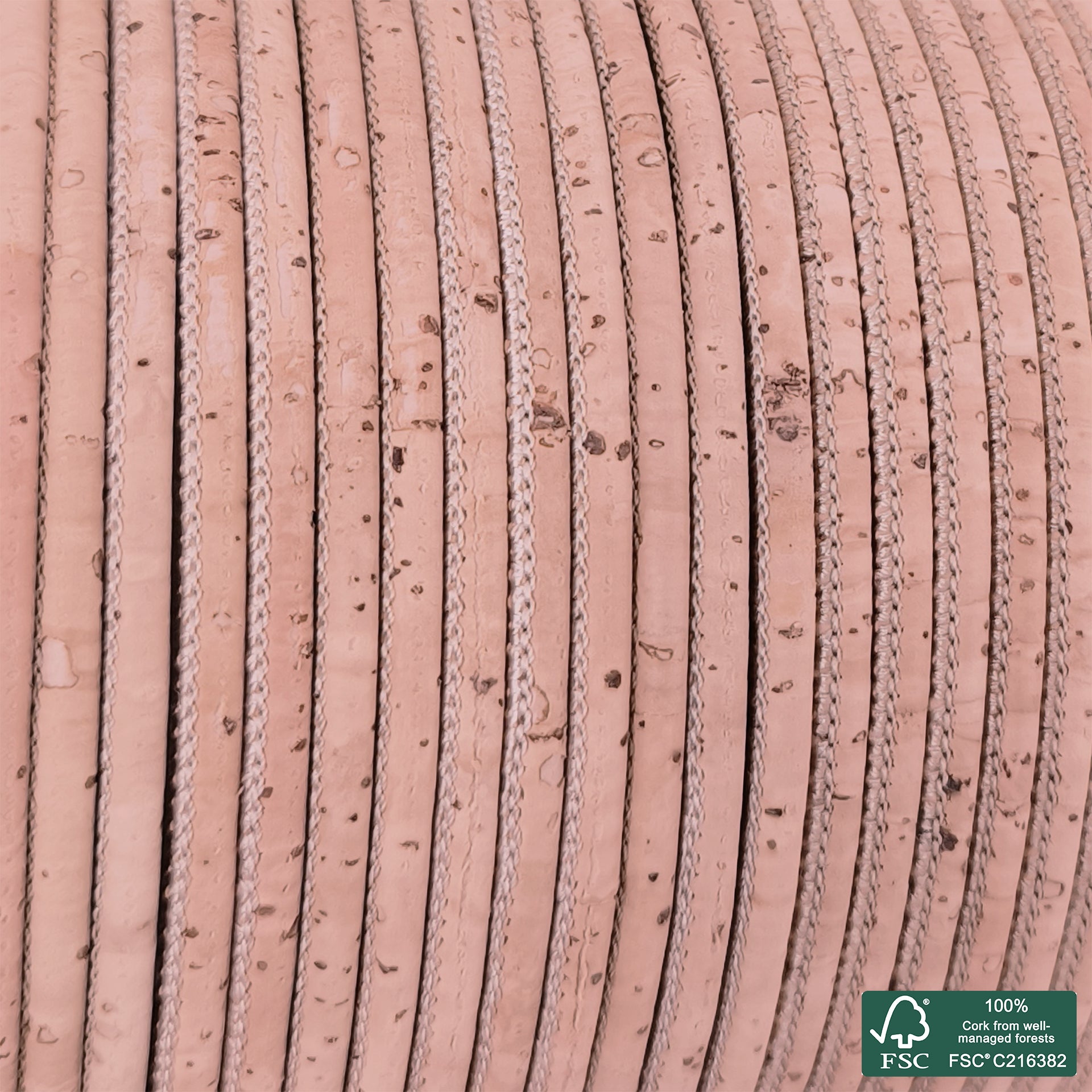 Round cork cord light pink superior