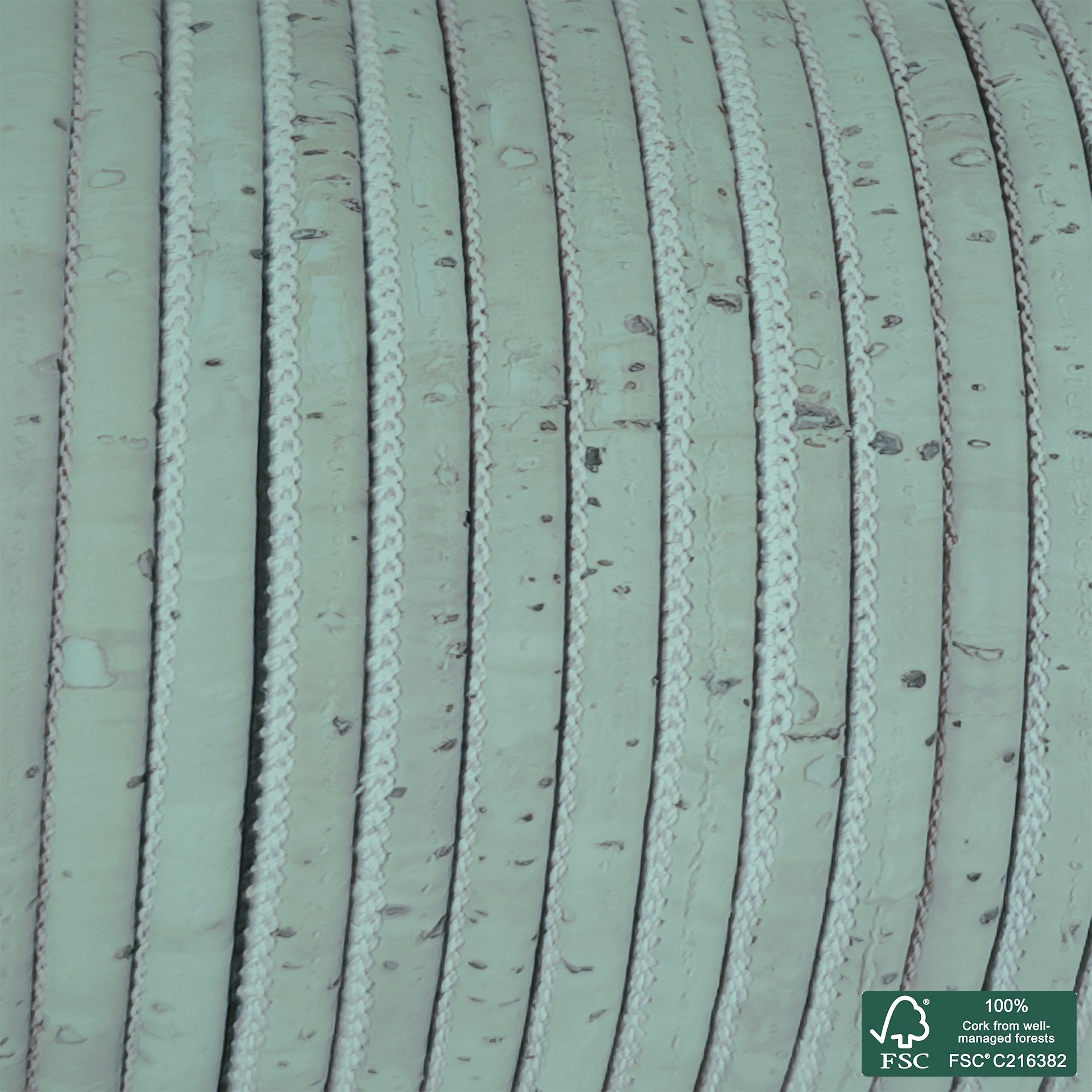 Round cork cord green aqua superior