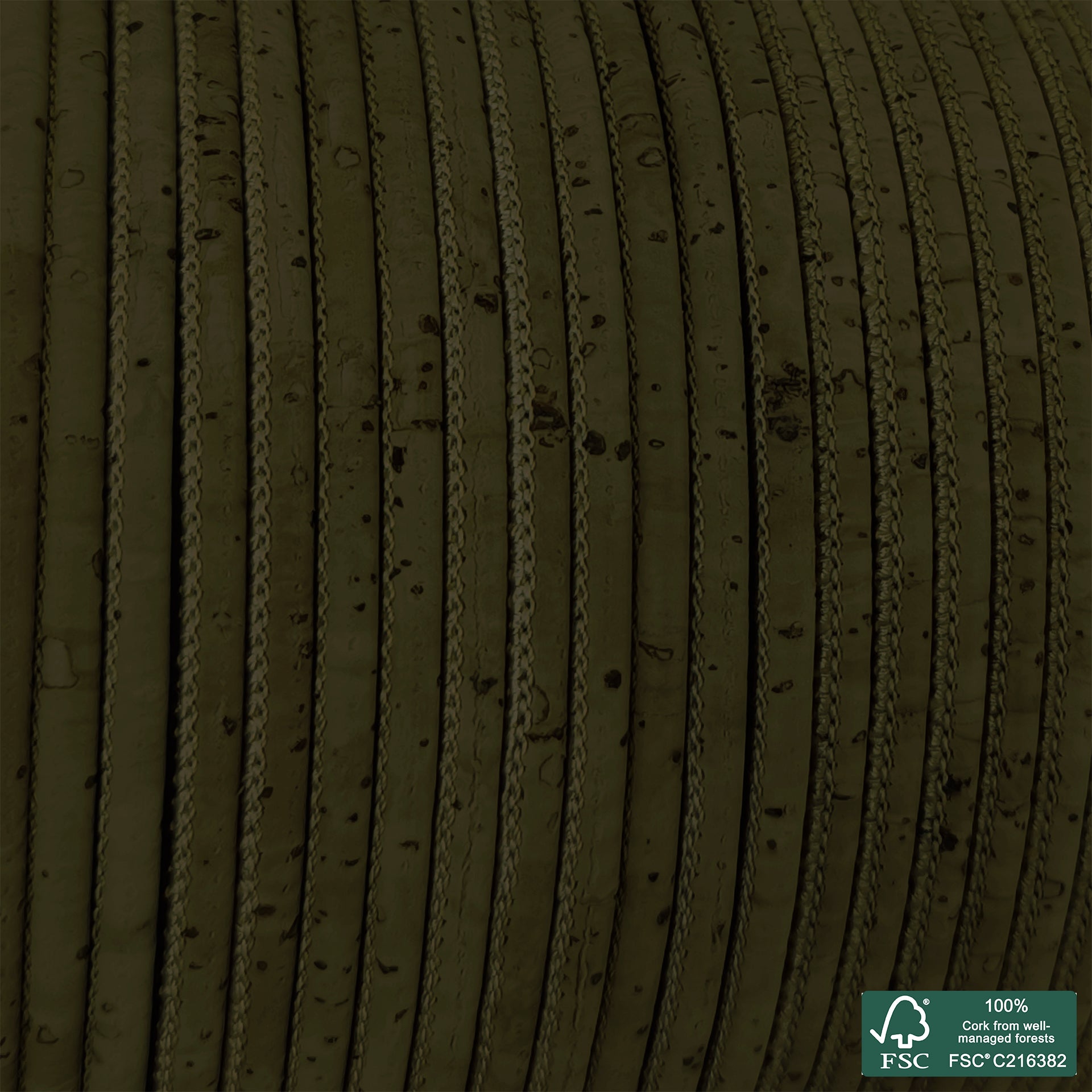 Round cork cord army green superior