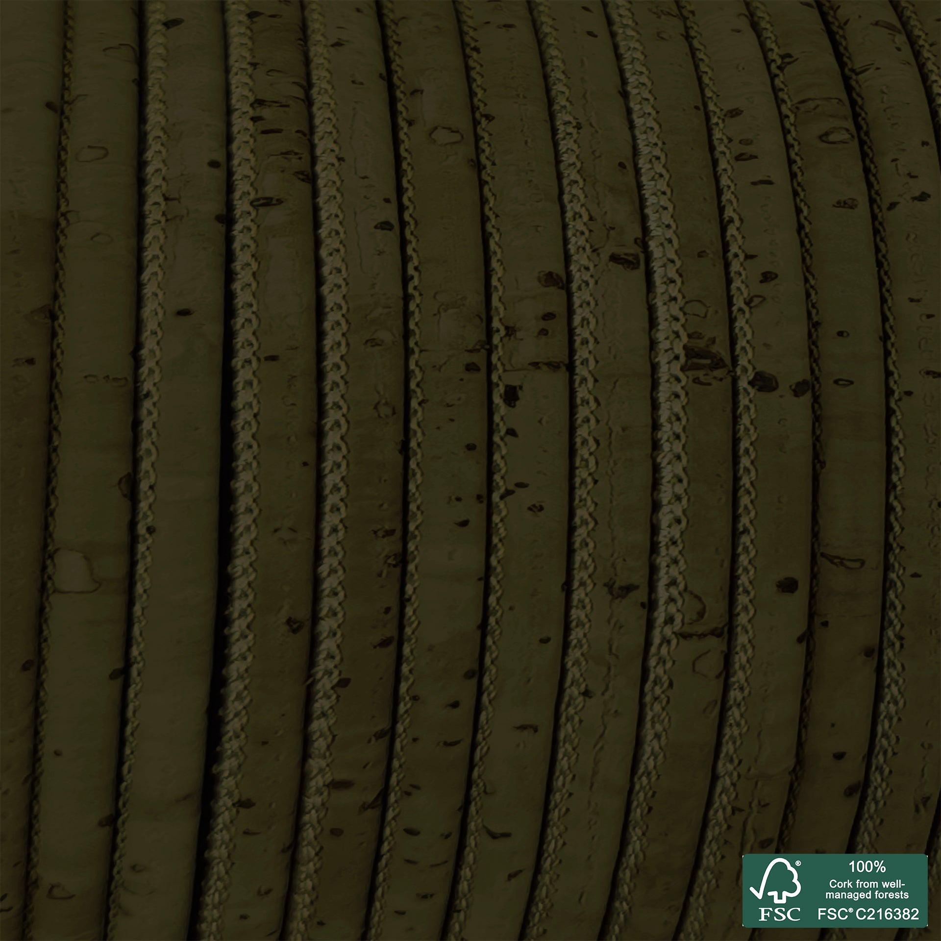 Round cork cord army green superior