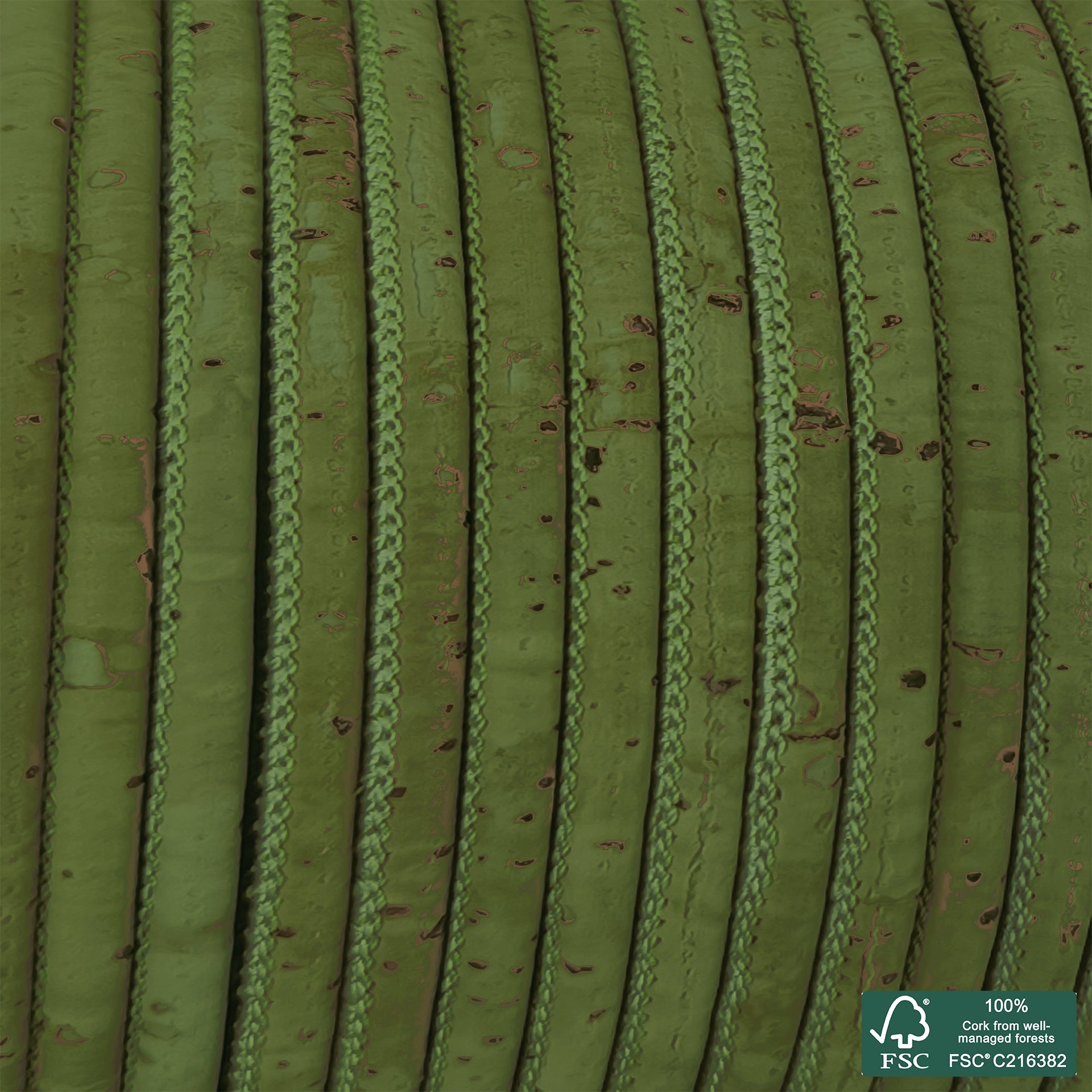 Round cork cord royal green superior