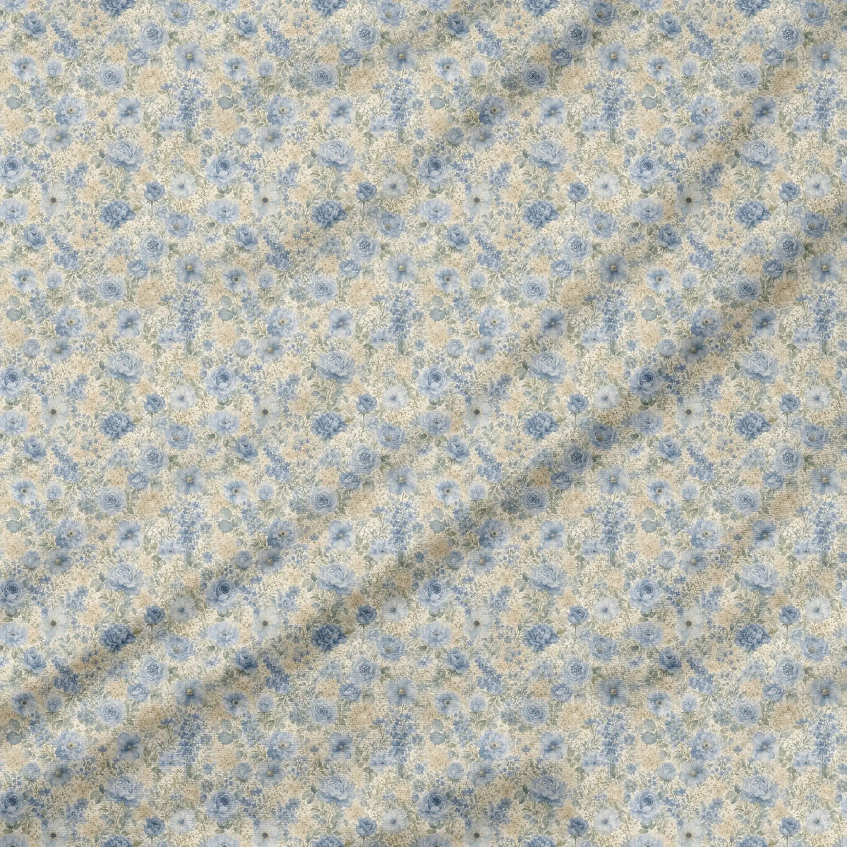 40 Pieces Blue Floral Charm Printed Percale Cotton Fabric (CHP020)