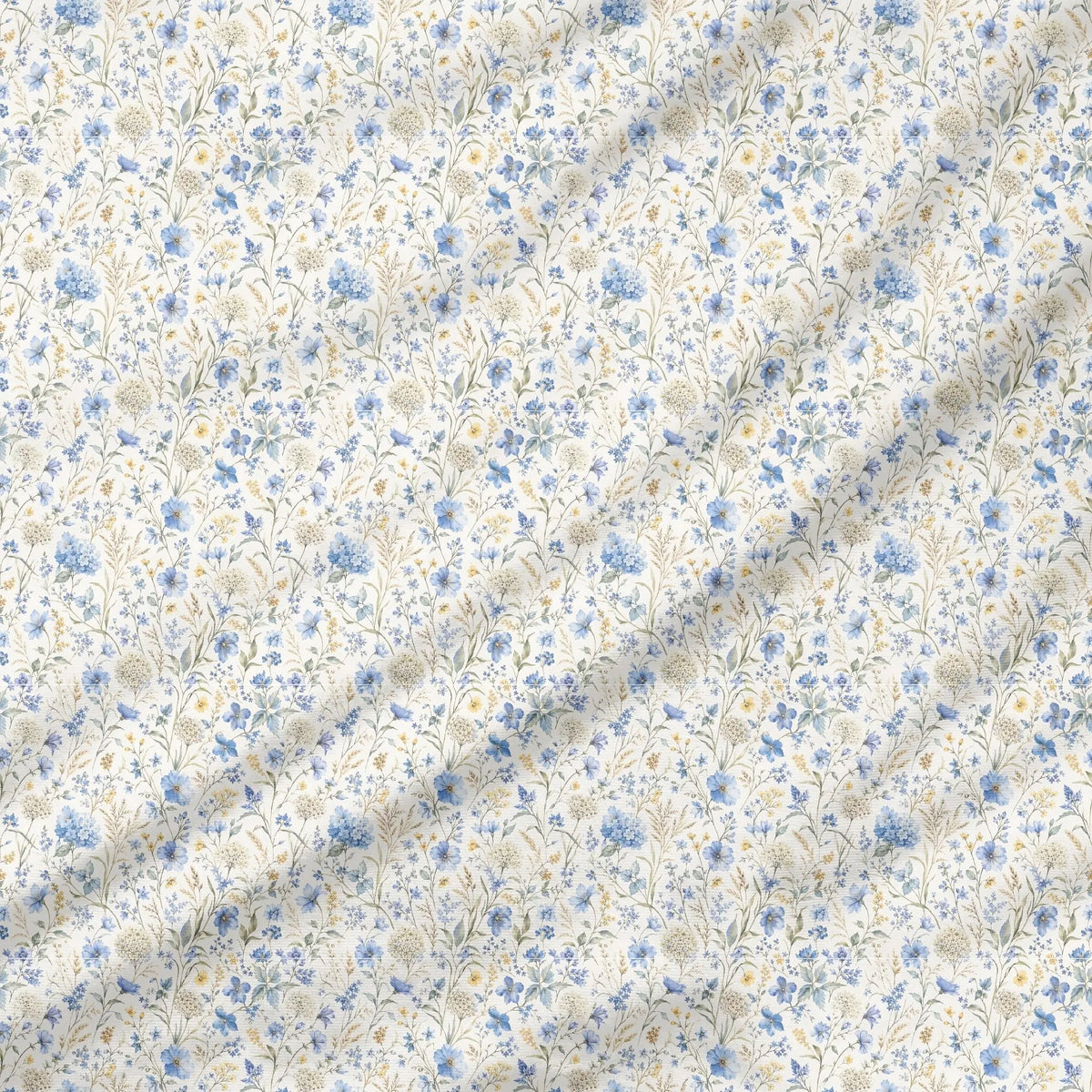 40 Pieces Blue Floral Charm Printed Percale Cotton Fabric (CHP020)