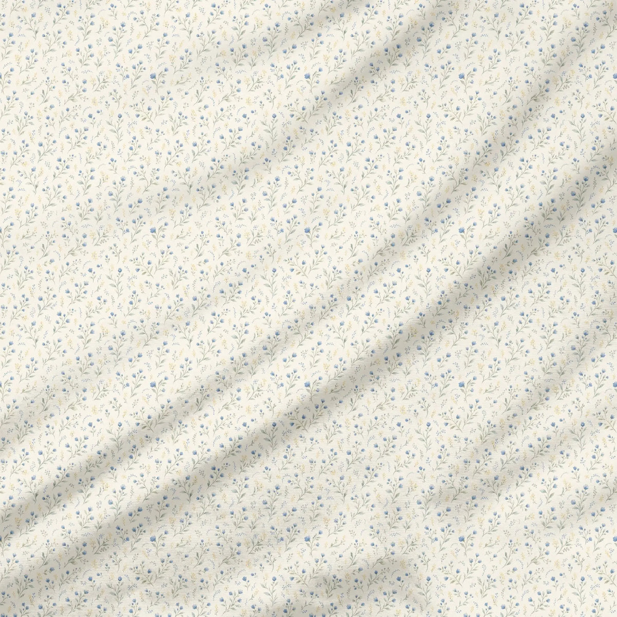 40 Pieces Blue Floral Charm Printed Percale Cotton Fabric (CHP020)