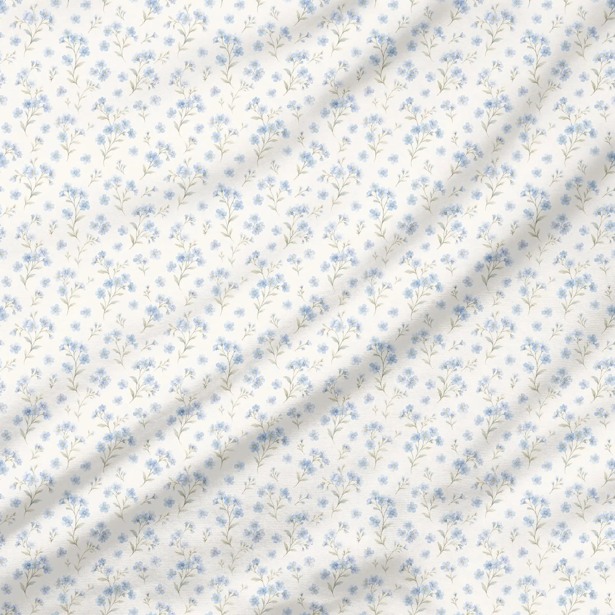 40 Pieces Blue Floral Charm Printed Percale Cotton Fabric (CHP020)