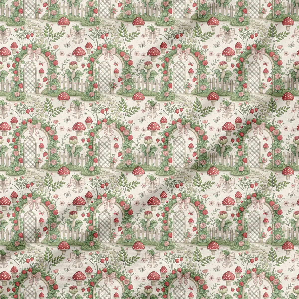 40 Pieces Cottage Strawberry Charm Printed Percale Cotton Fabric (CHP018)