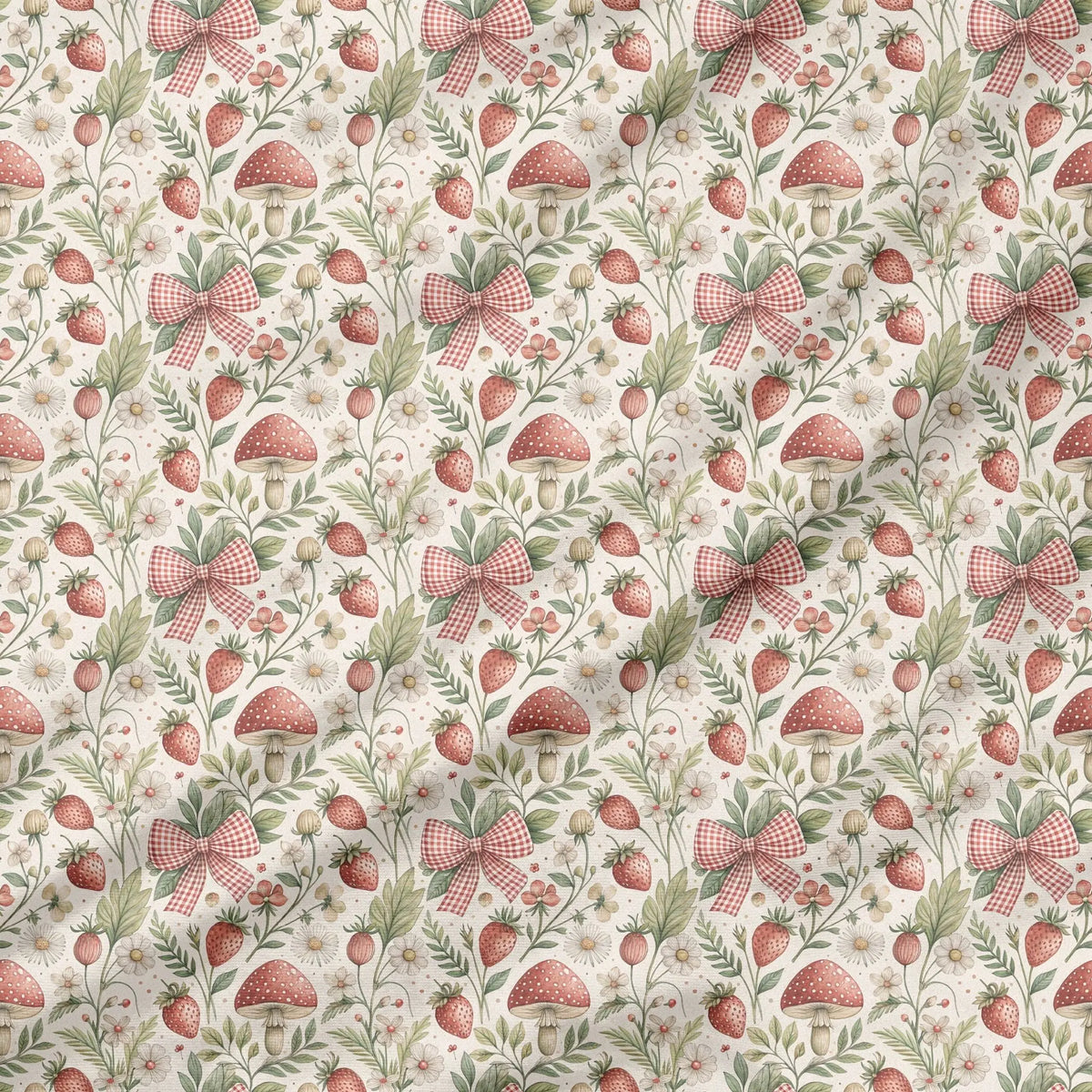 40 Pieces Cottage Strawberry Charm Printed Percale Cotton Fabric (CHP018)