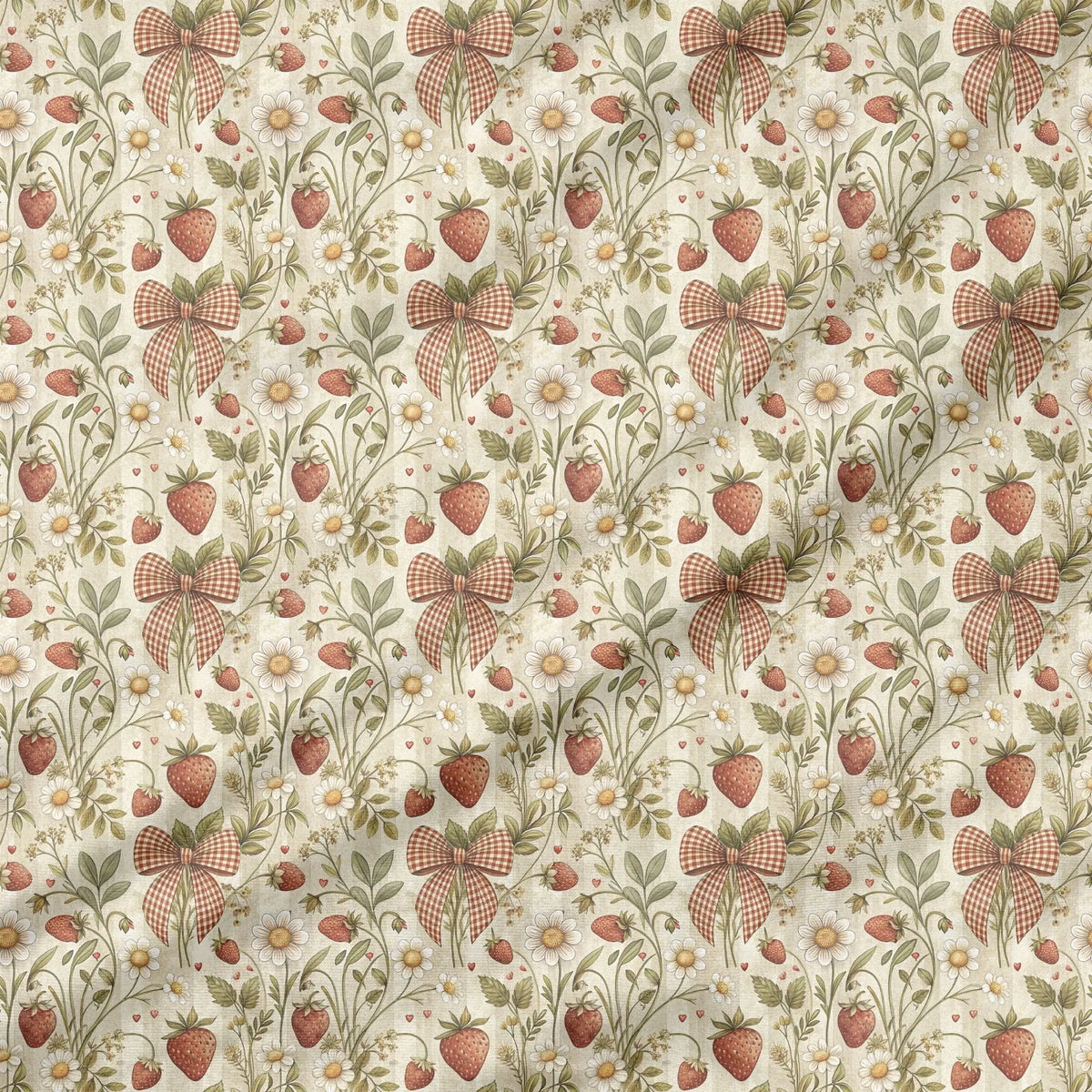40 Pieces Cottage Strawberry Charm Printed Percale Cotton Fabric (CHP018)