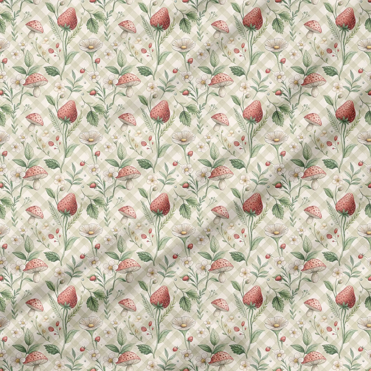 40 Pieces Cottage Strawberry Charm Printed Percale Cotton Fabric (CHP018)