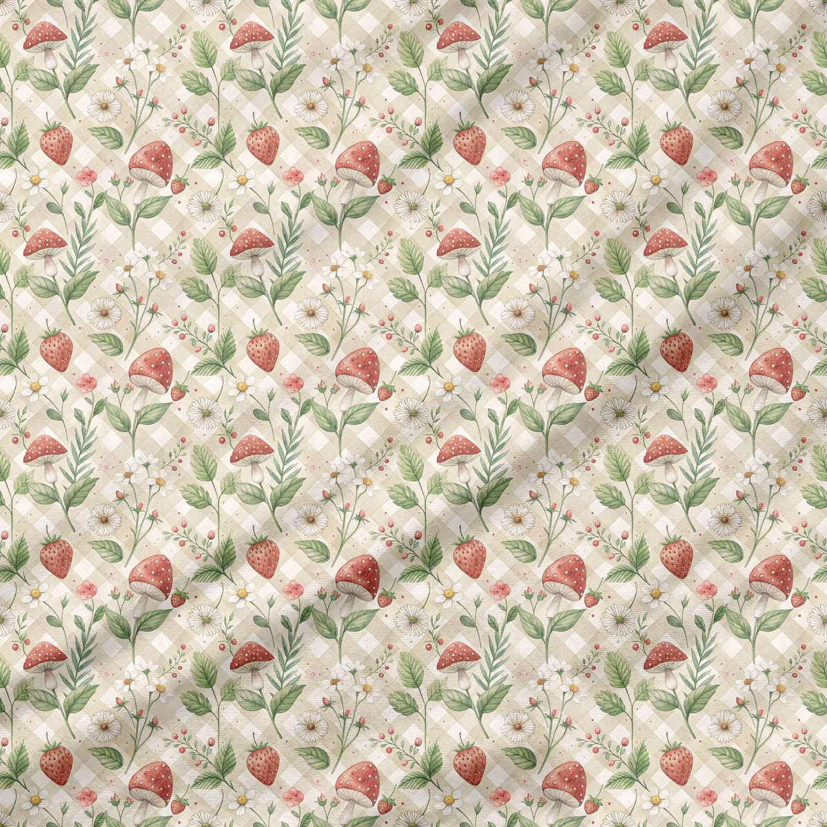40 Pieces Cottage Strawberry Charm Printed Percale Cotton Fabric (CHP018)