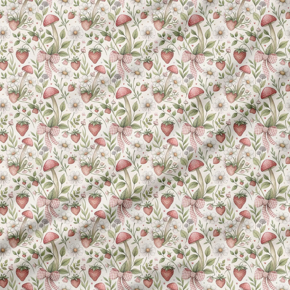 40 Pieces Cottage Strawberry Charm Printed Percale Cotton Fabric (CHP018)