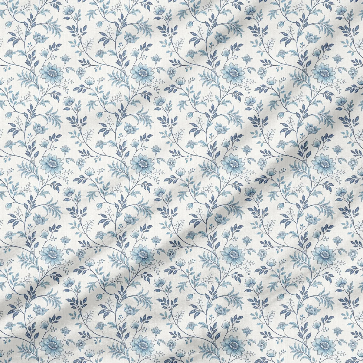 40 Pieces Tiny Blue Flowers Charm Printed Percale Cotton Fabric (CHP019)
