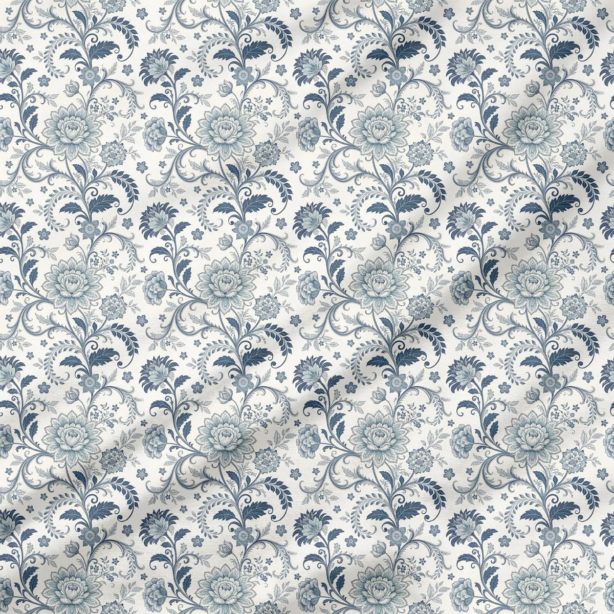 40 Pieces Tiny Blue Flowers Charm Printed Percale Cotton Fabric (CHP019)