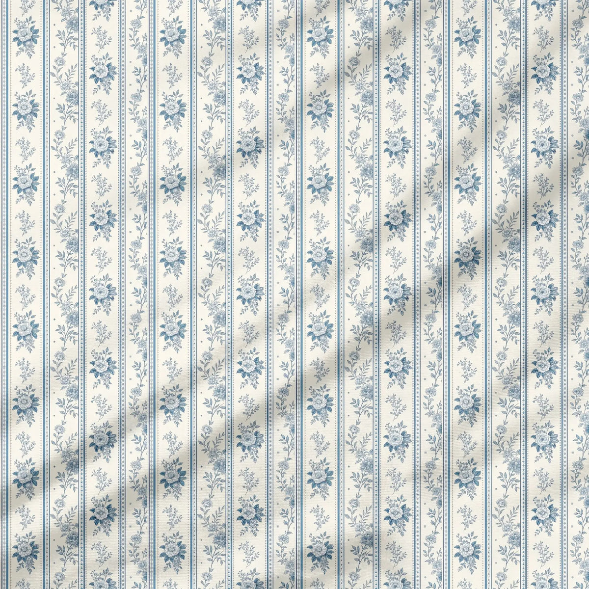 40 Pieces Tiny Blue Flowers Charm Printed Percale Cotton Fabric (CHP019)