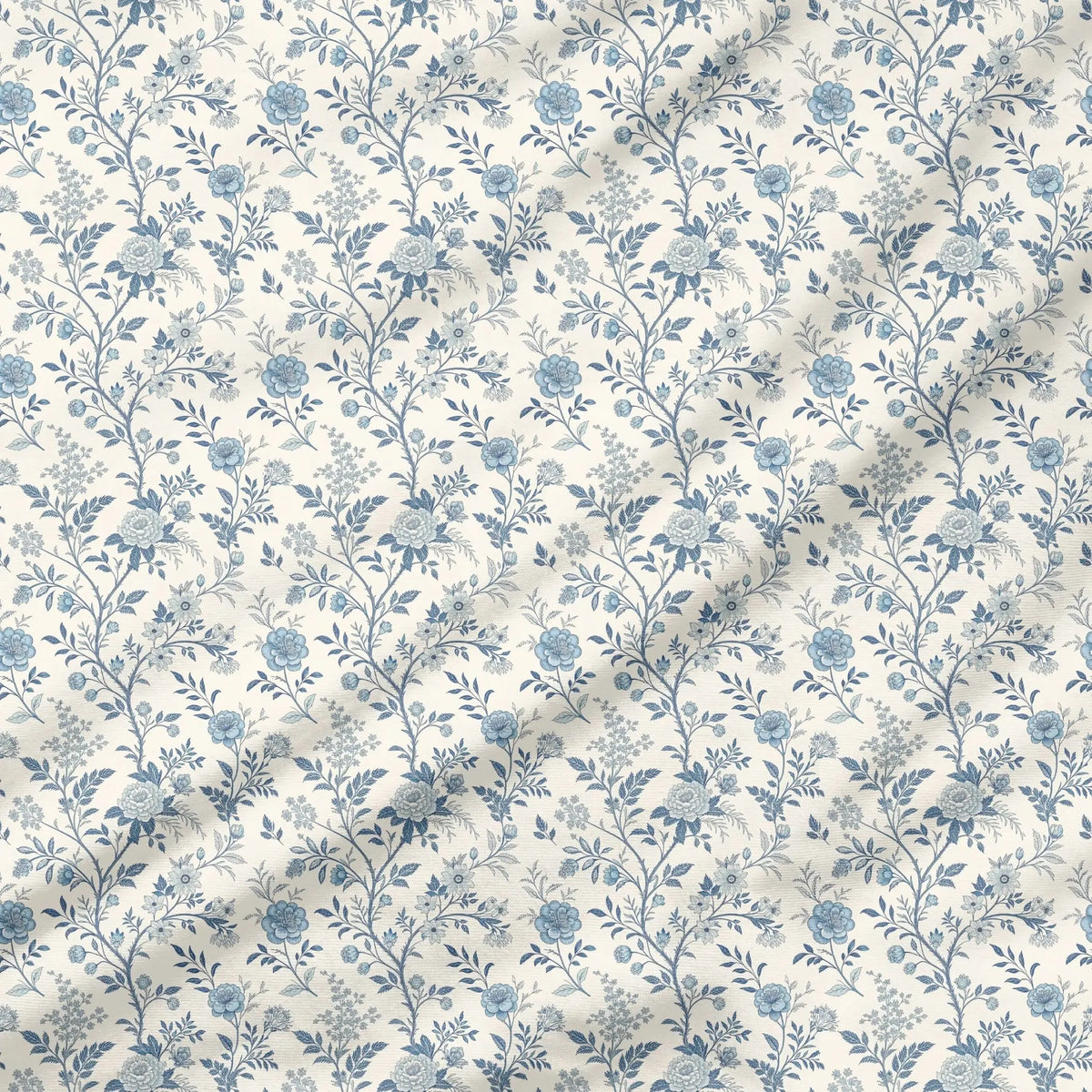 40 Pieces Tiny Blue Flowers Charm Printed Percale Cotton Fabric (CHP019)