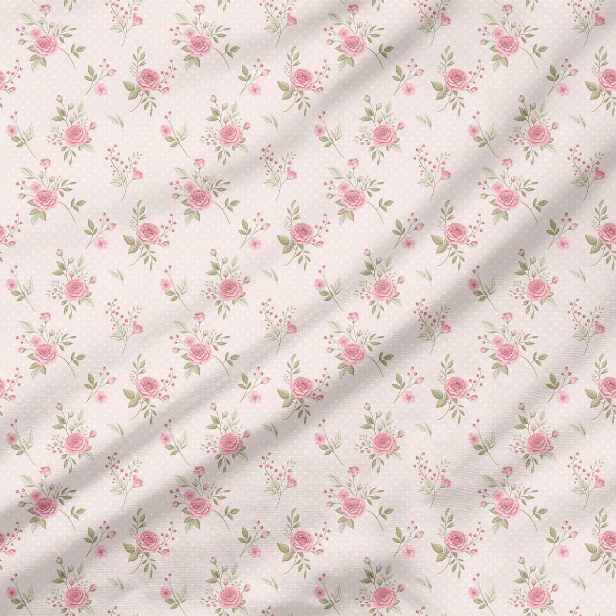 40 Pieces Shabby Chic Pink Printed Percale Cotton Fabric (CHP014)