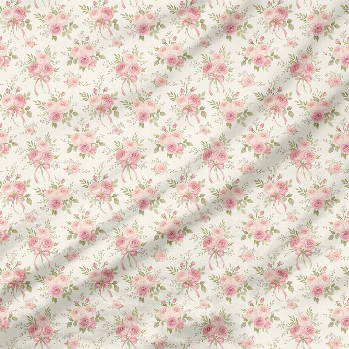 40 Pieces Shabby Chic Pink Printed Percale Cotton Fabric (CHP014)