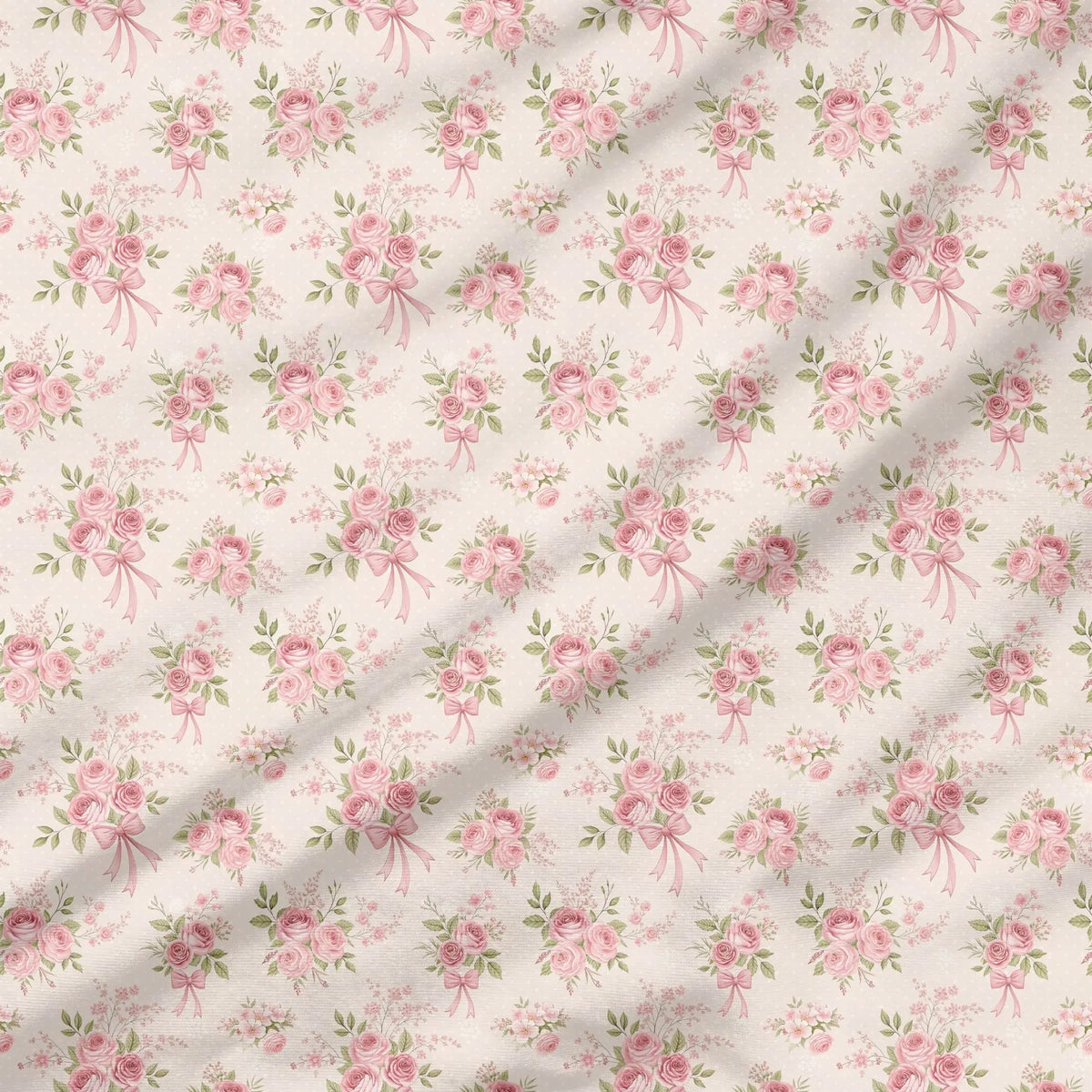 40 Pieces Shabby Chic Pink Printed Percale Cotton Fabric (CHP014)
