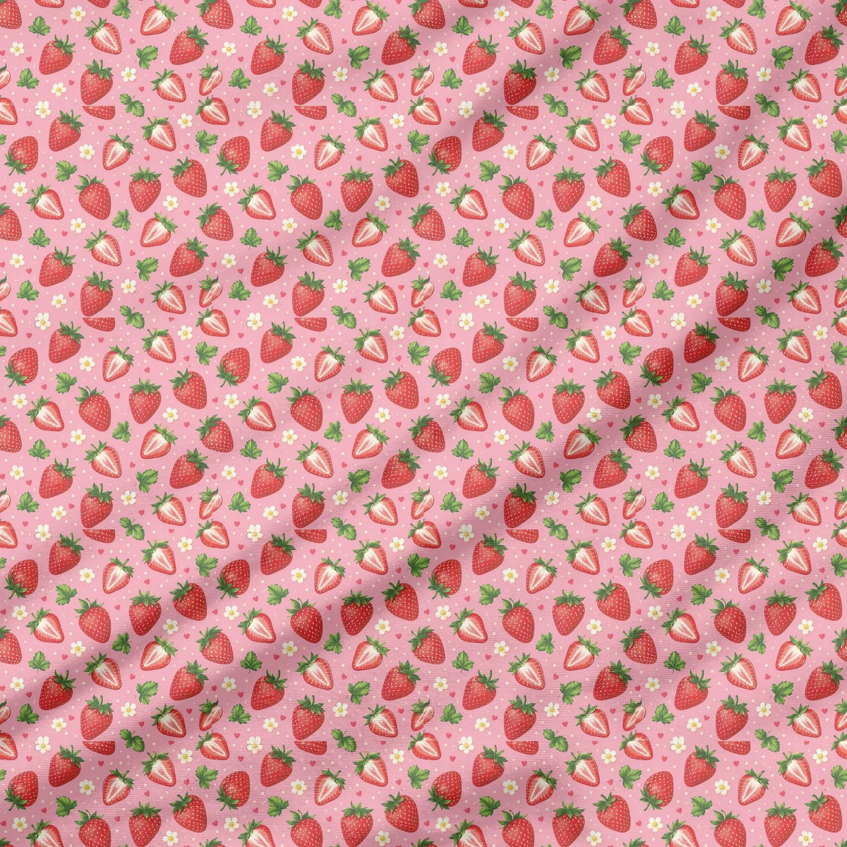 40 Pieces Strawberry Charm Printed Percale Cotton Fabric (CHP016)